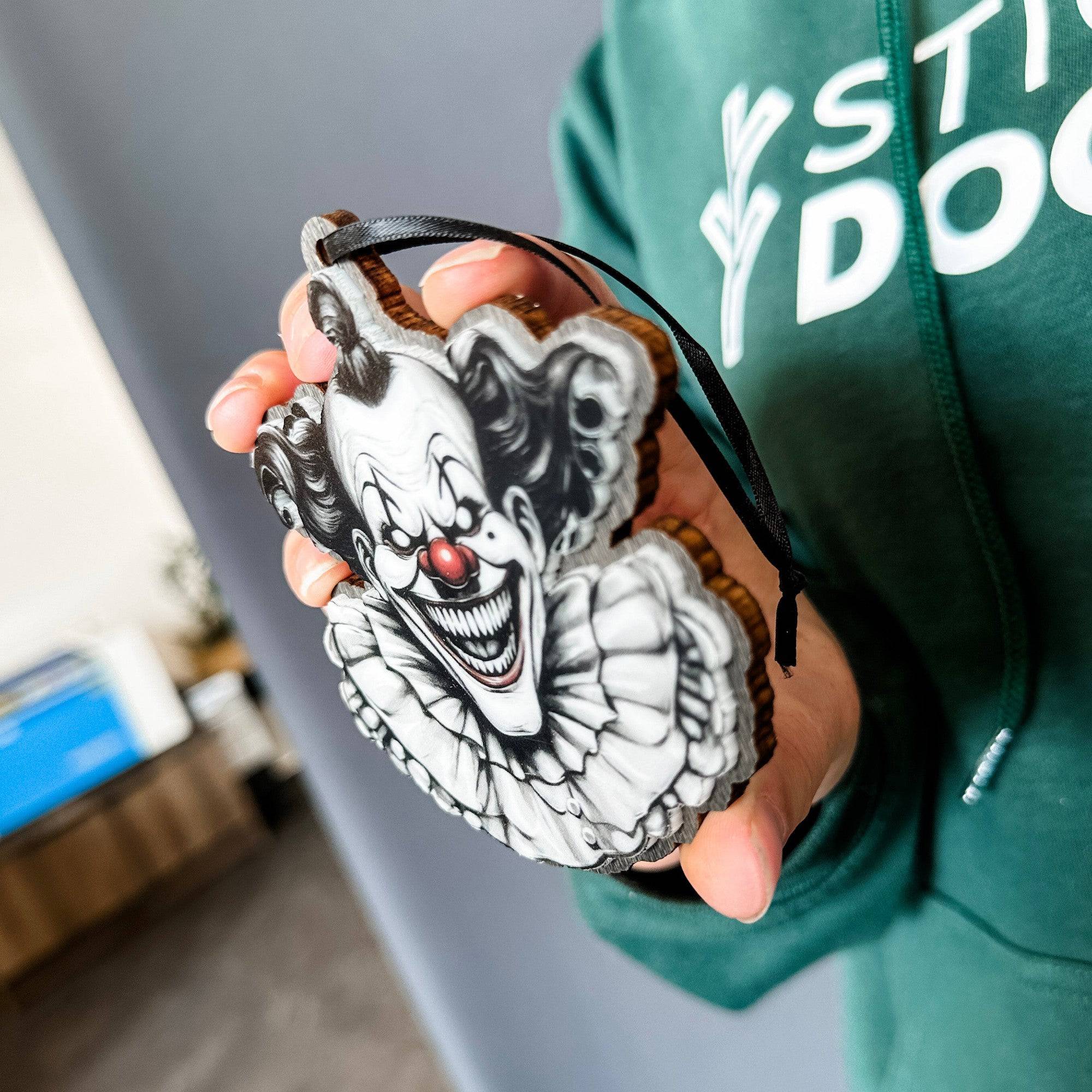 Horror Clown • Acrylic Ornament or Sign • For Halloween Decorations