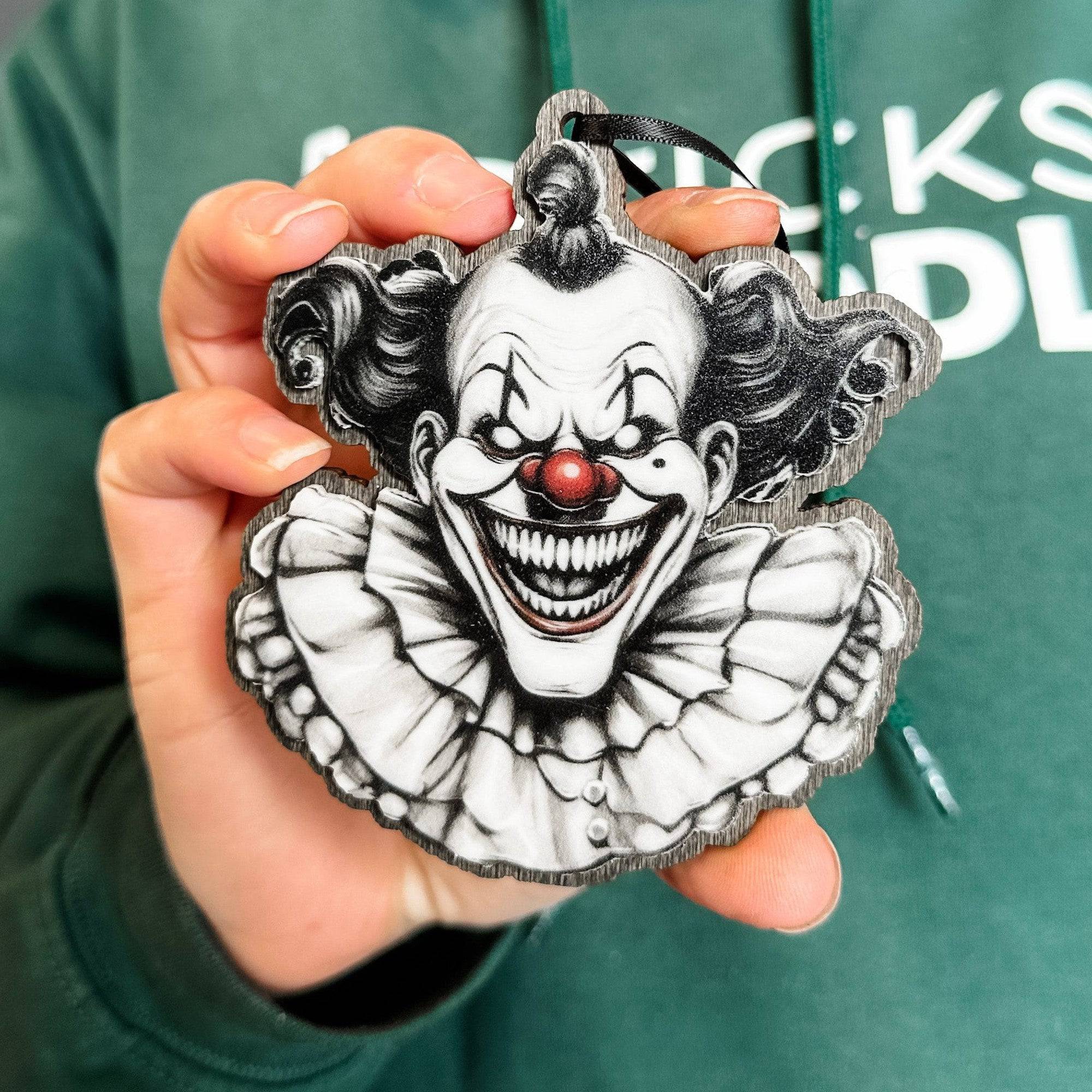 Horror Clown • Acrylic Ornament or Sign • For Halloween Decorations