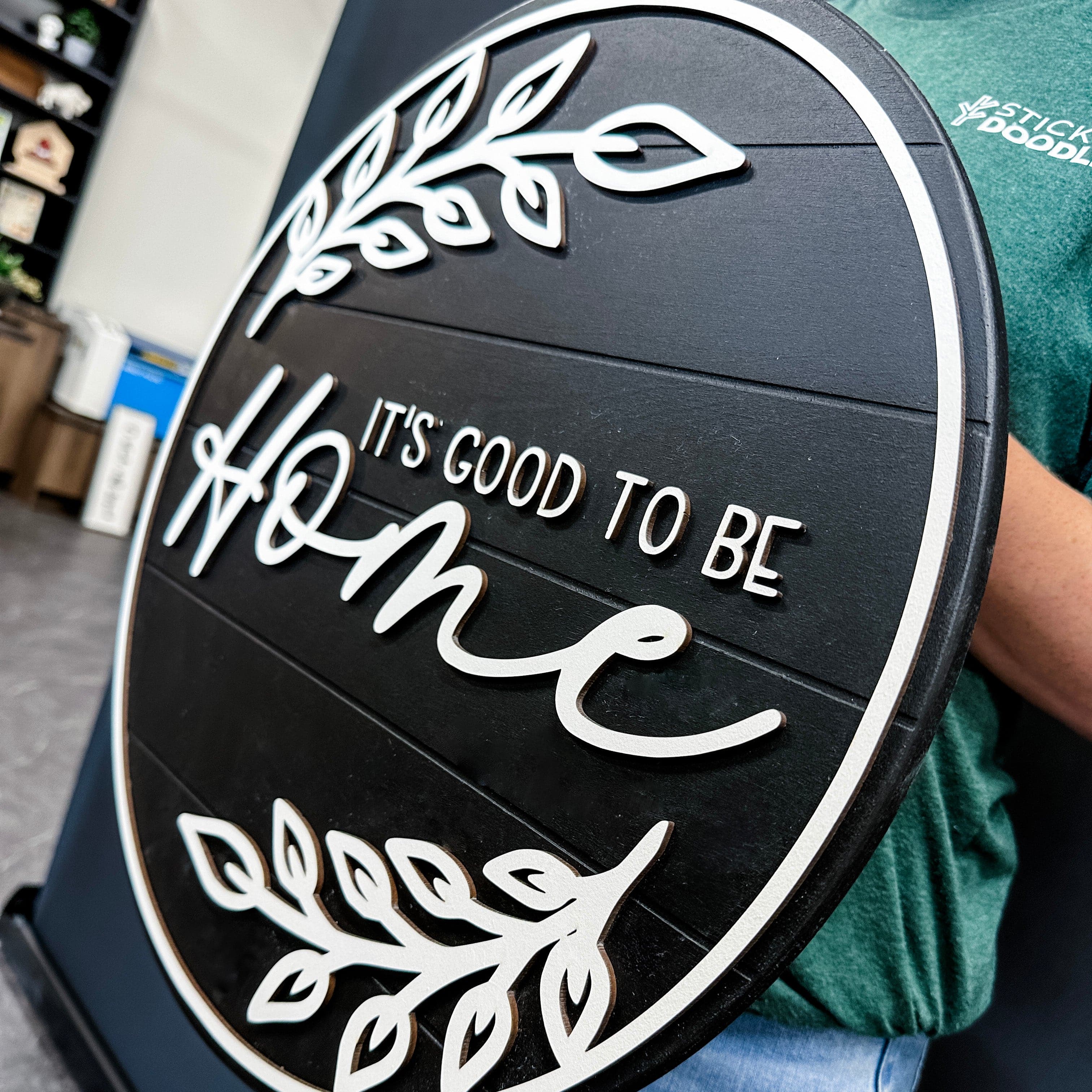 It's Good to Be Home Wood Name Sign