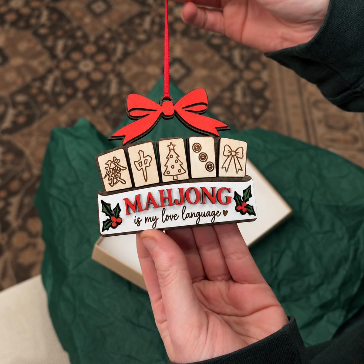 Mahjong Is My Love Language Ornament