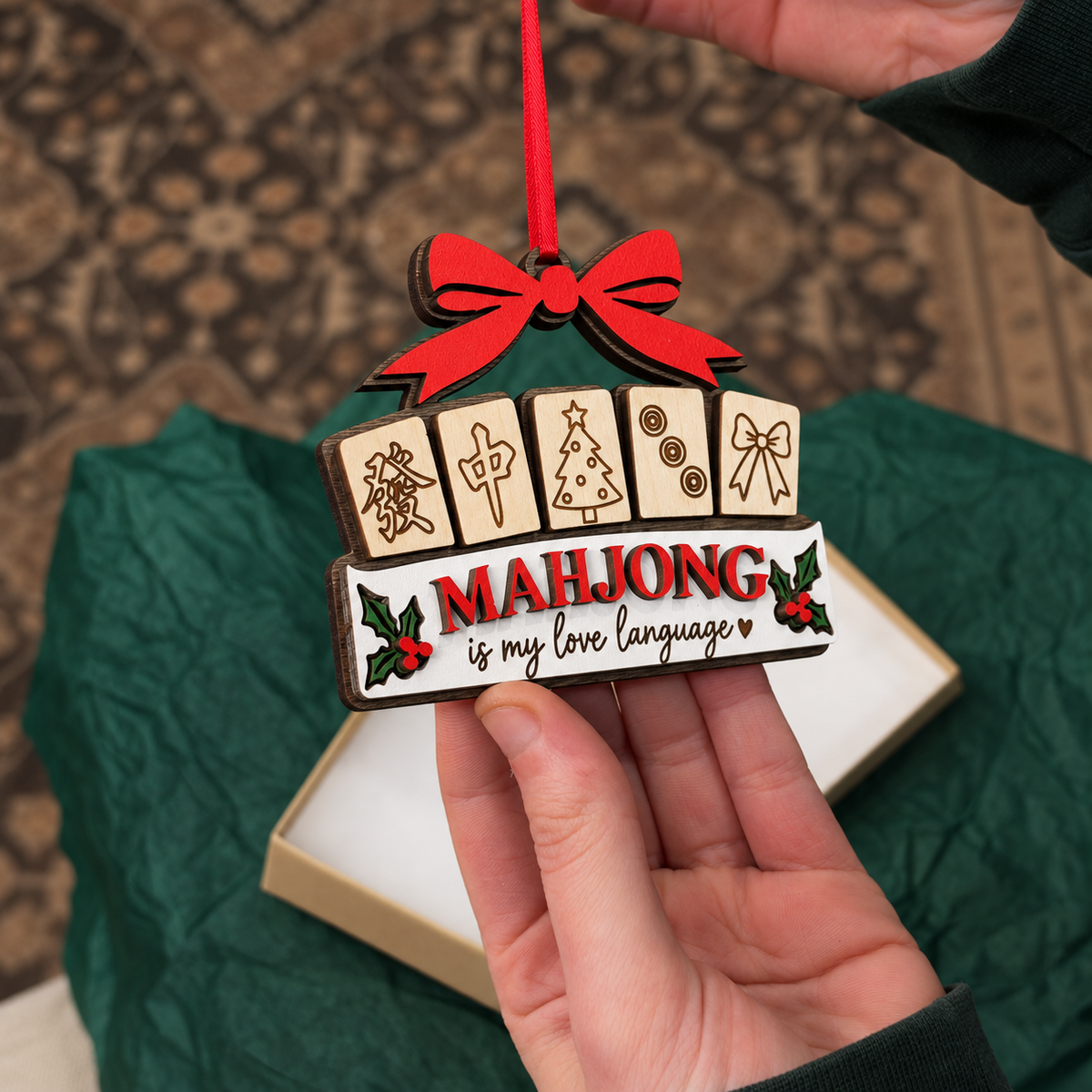 Mahjong Is My Love Language Ornament