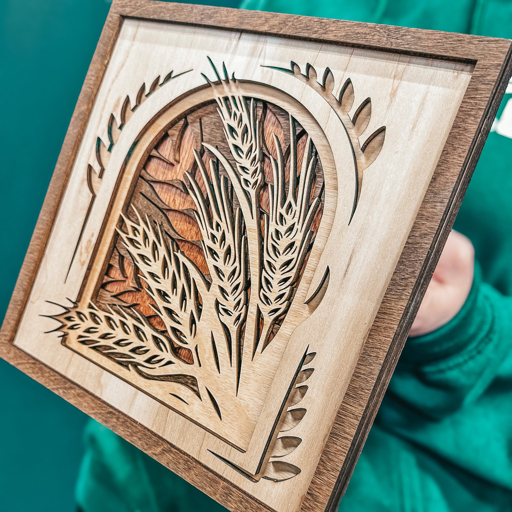 The Wheat Mosaic • Layered Wood Ornament & Mini Sign • Farmers Gifts & Saskatchewan Souvenirs