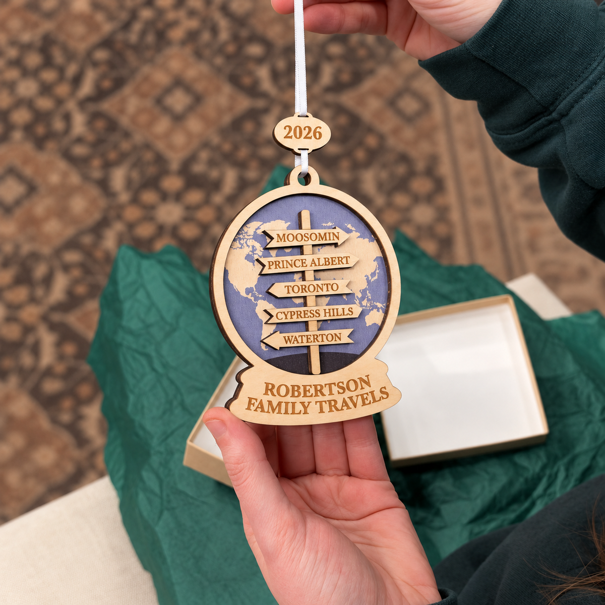Personalized Family Travel Ornament