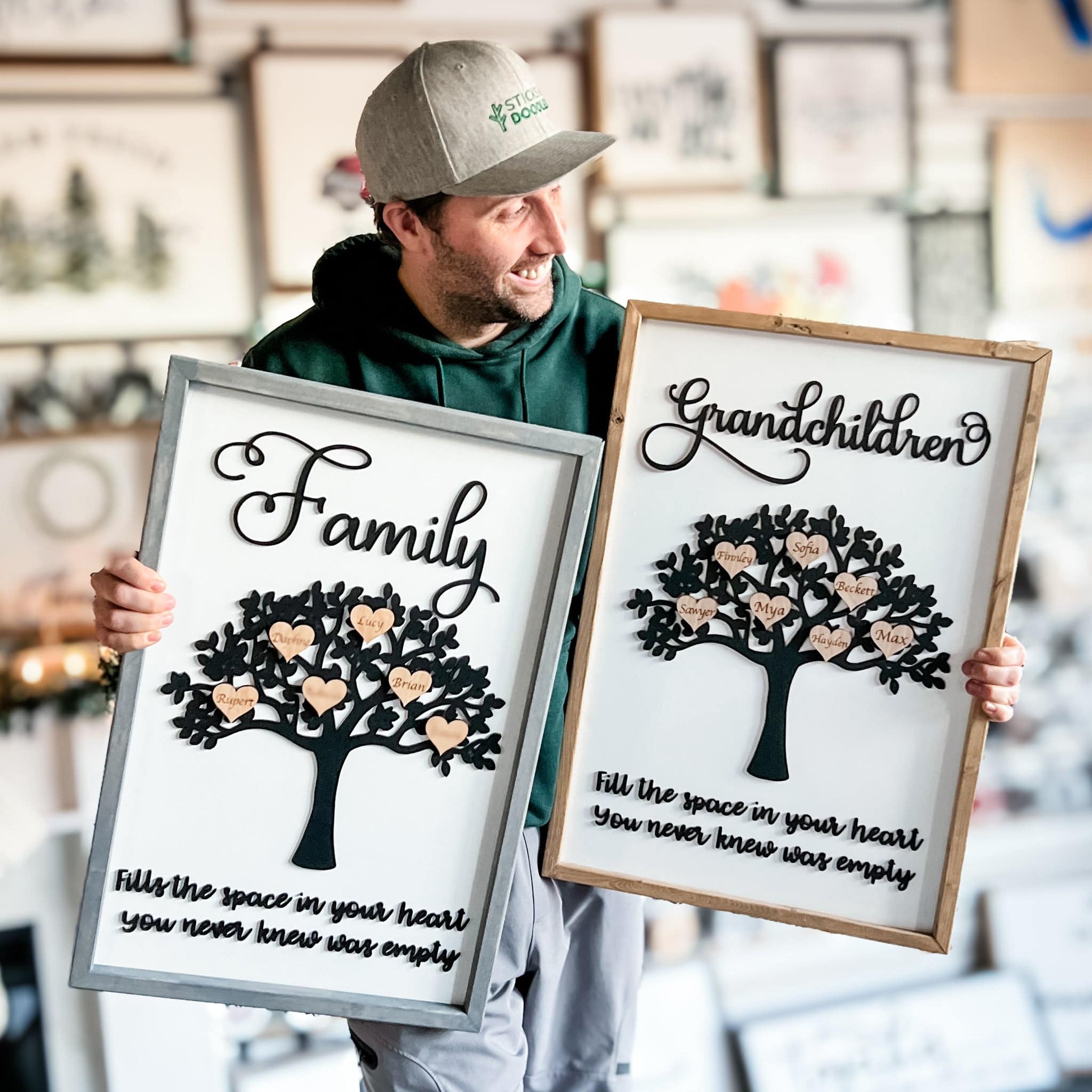 Personalized Family Tree Framed Artwork - Sticks & Doodles
