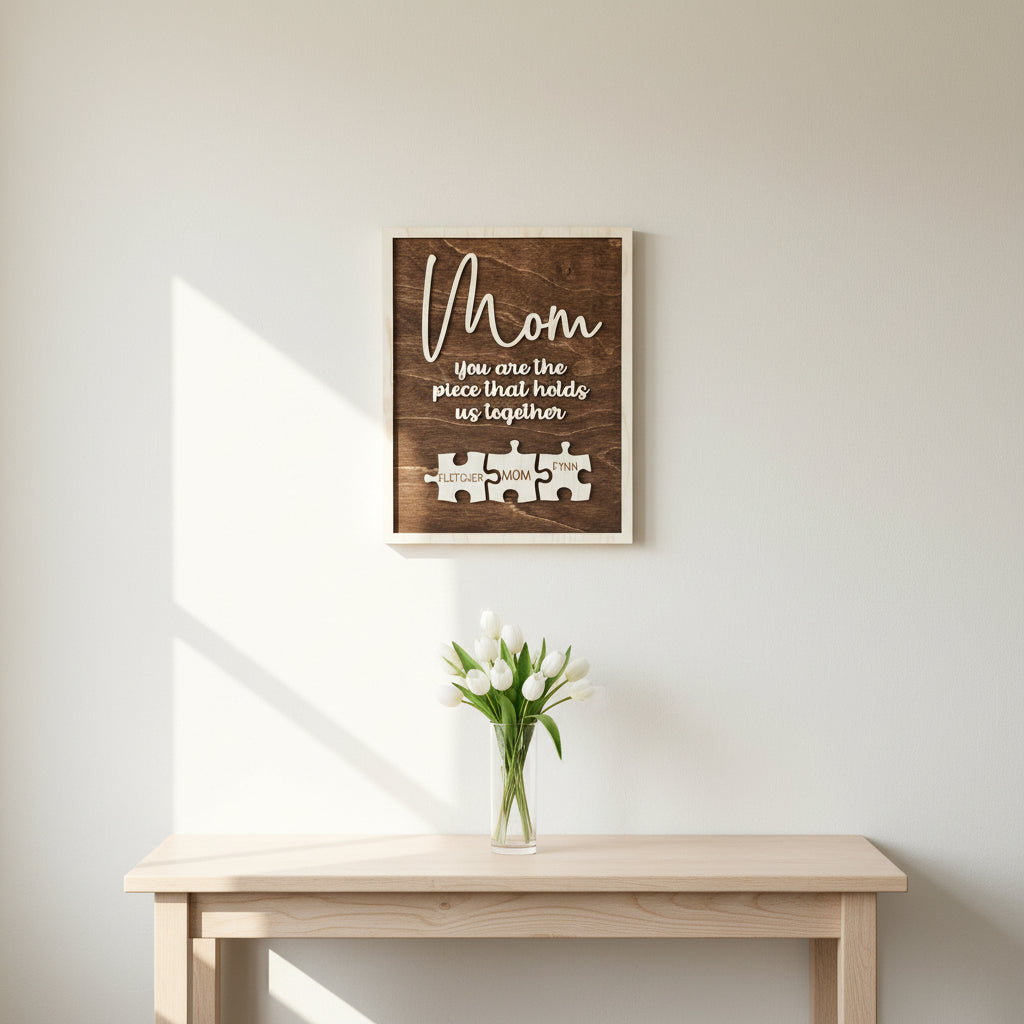 Personalized Mom/Dad Puzzle Piece Sign