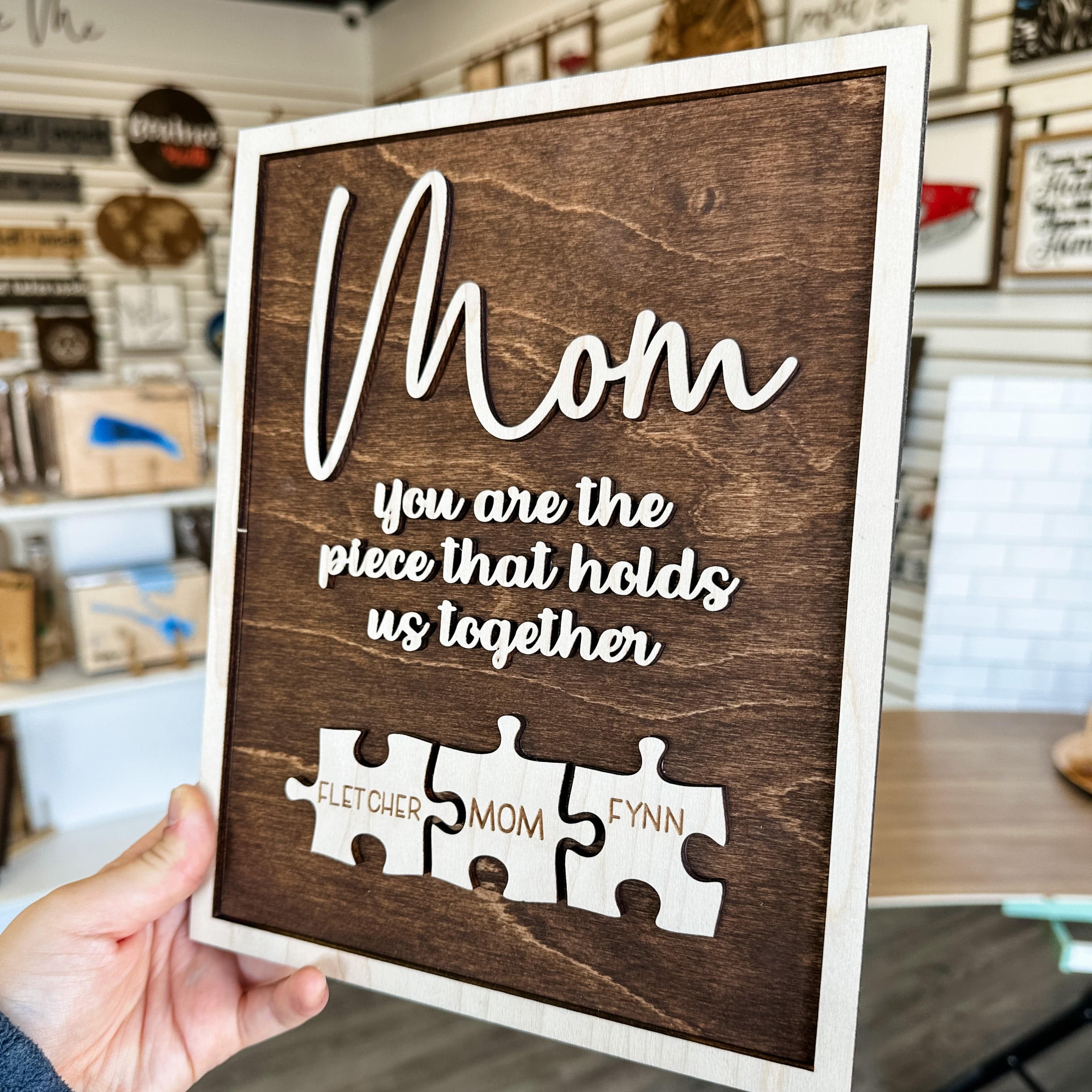 Personalized Mom/Dad Puzzle Piece Sign