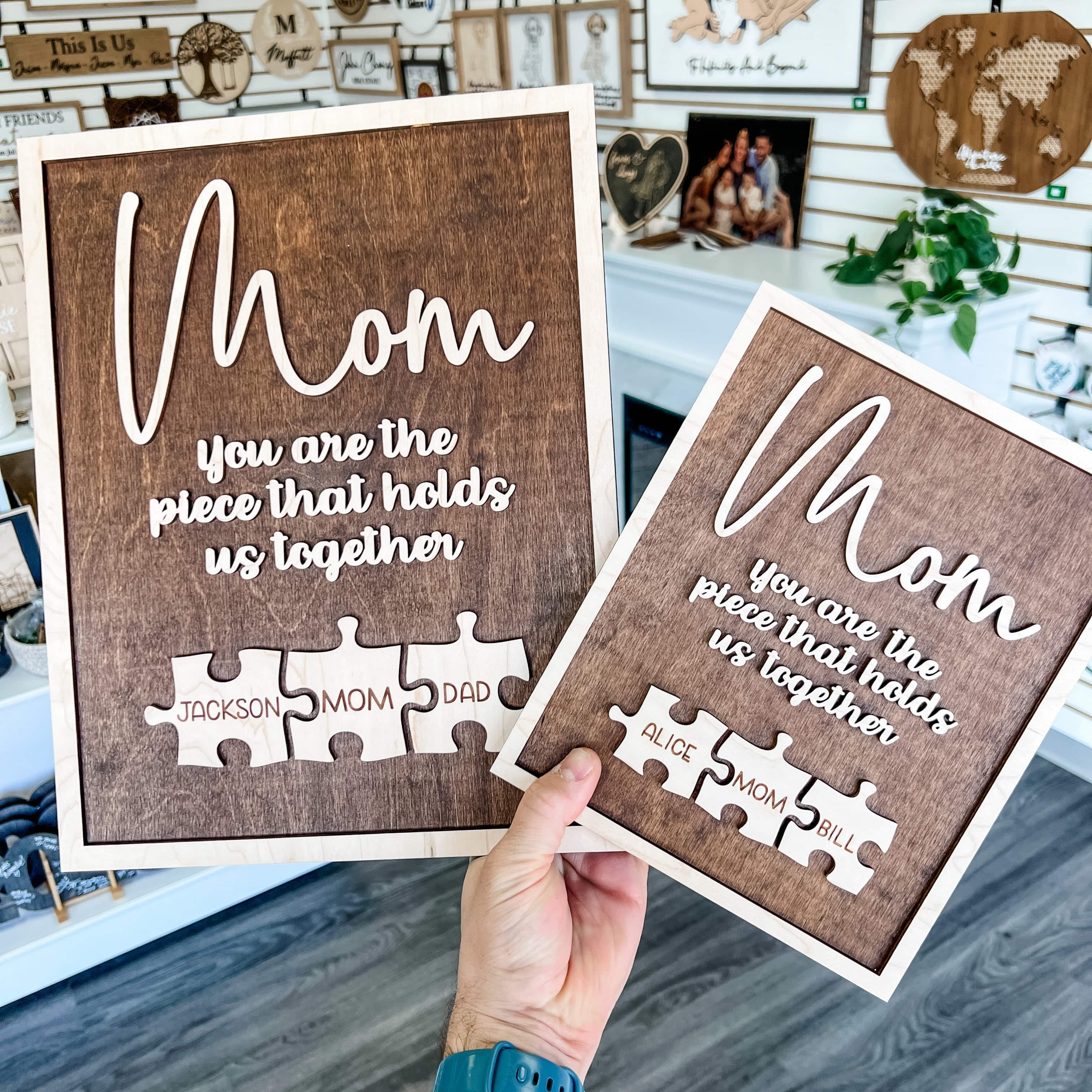 Personalized Mom/Dad Puzzle Piece Sign