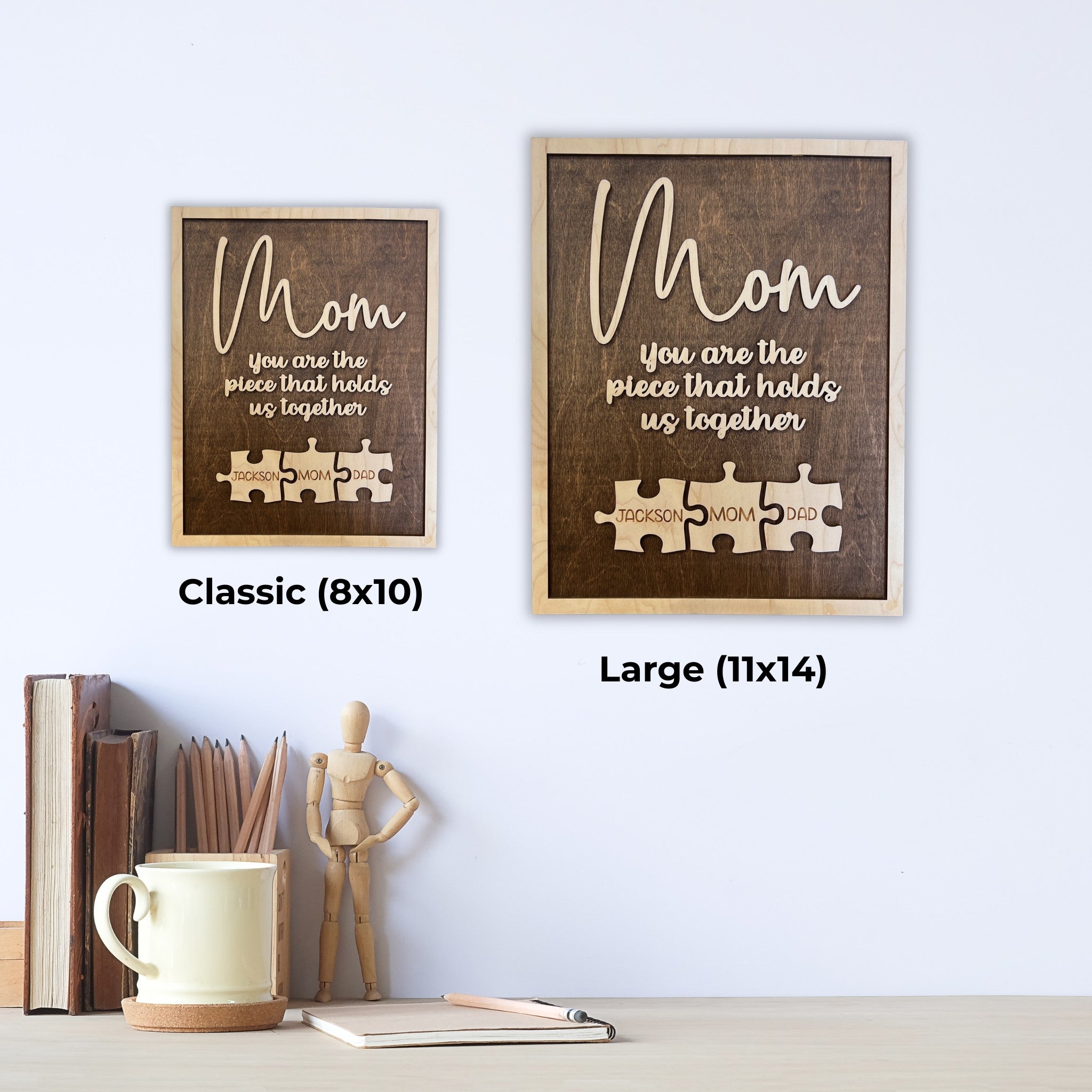 Mom Puzzle Piece Family Sign