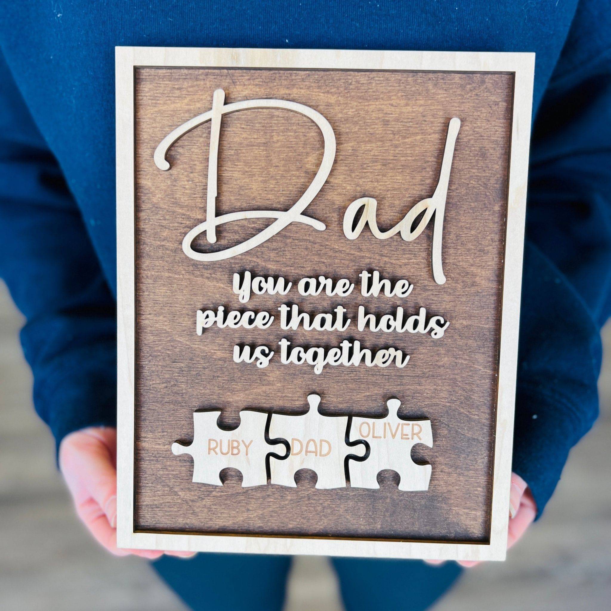 Personalized Mom/Dad Puzzle Piece Sign