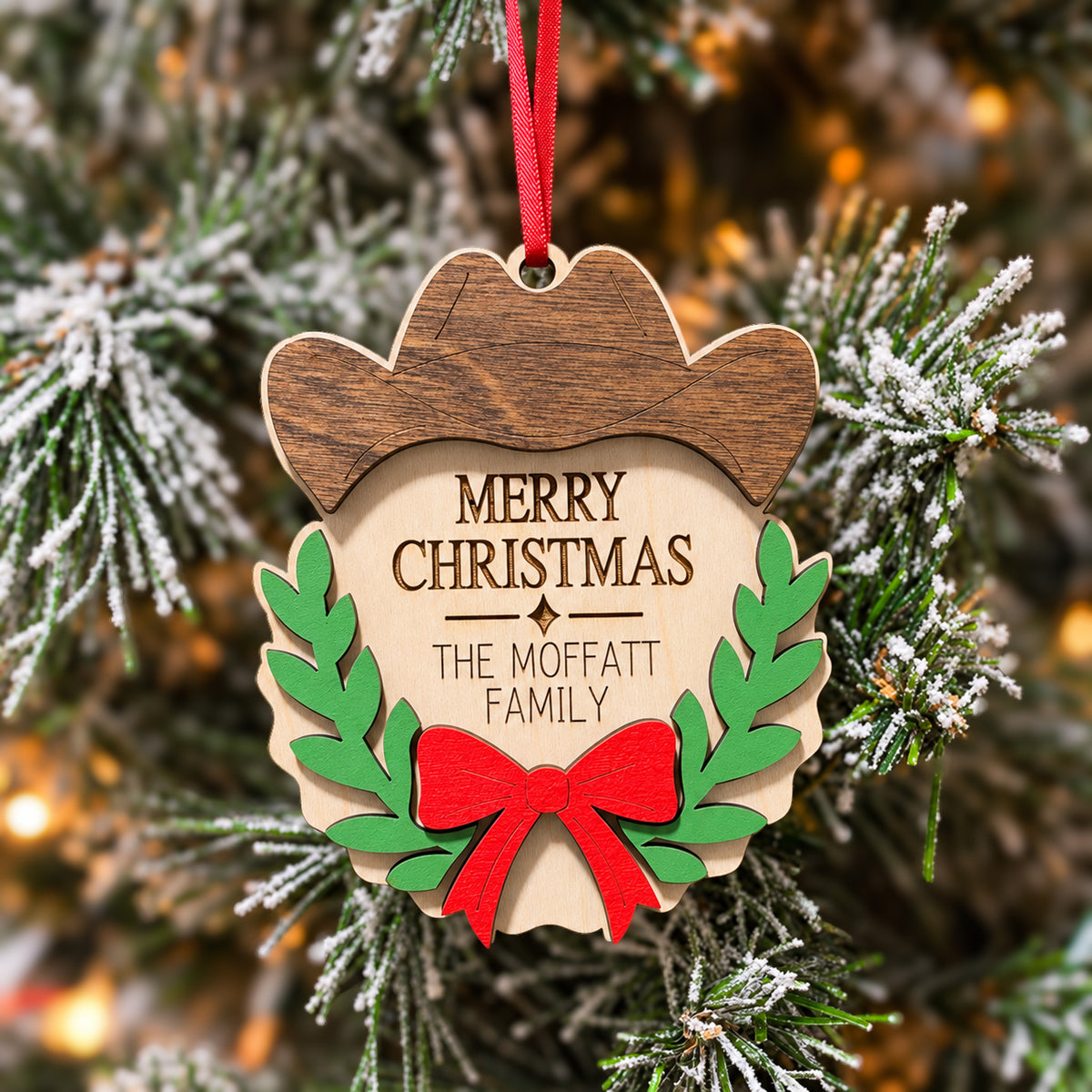 Personalized Western Family Ornament