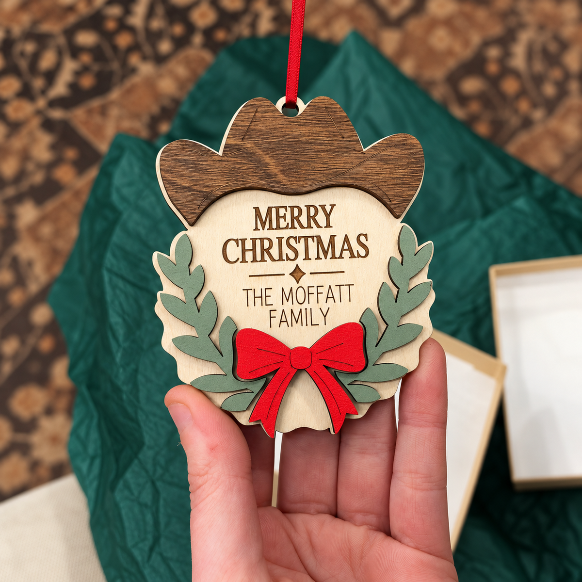 Personalized Western Family Ornament