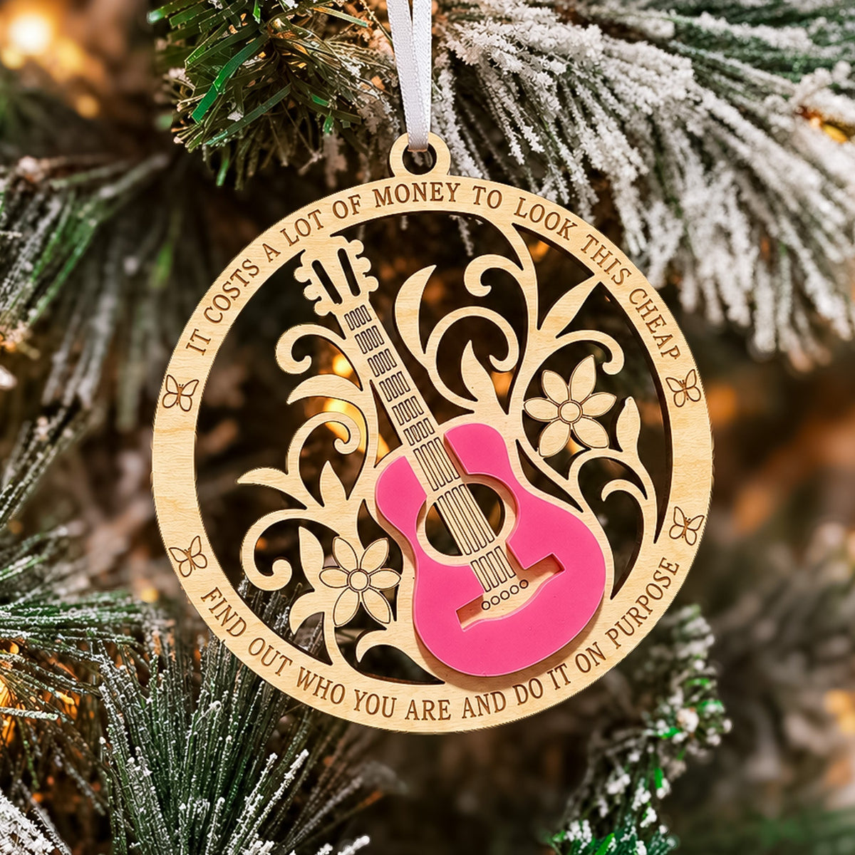 Pink Guitar Ornament