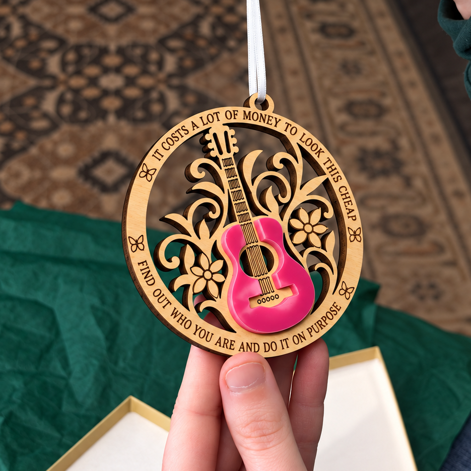 Pink Guitar Ornament