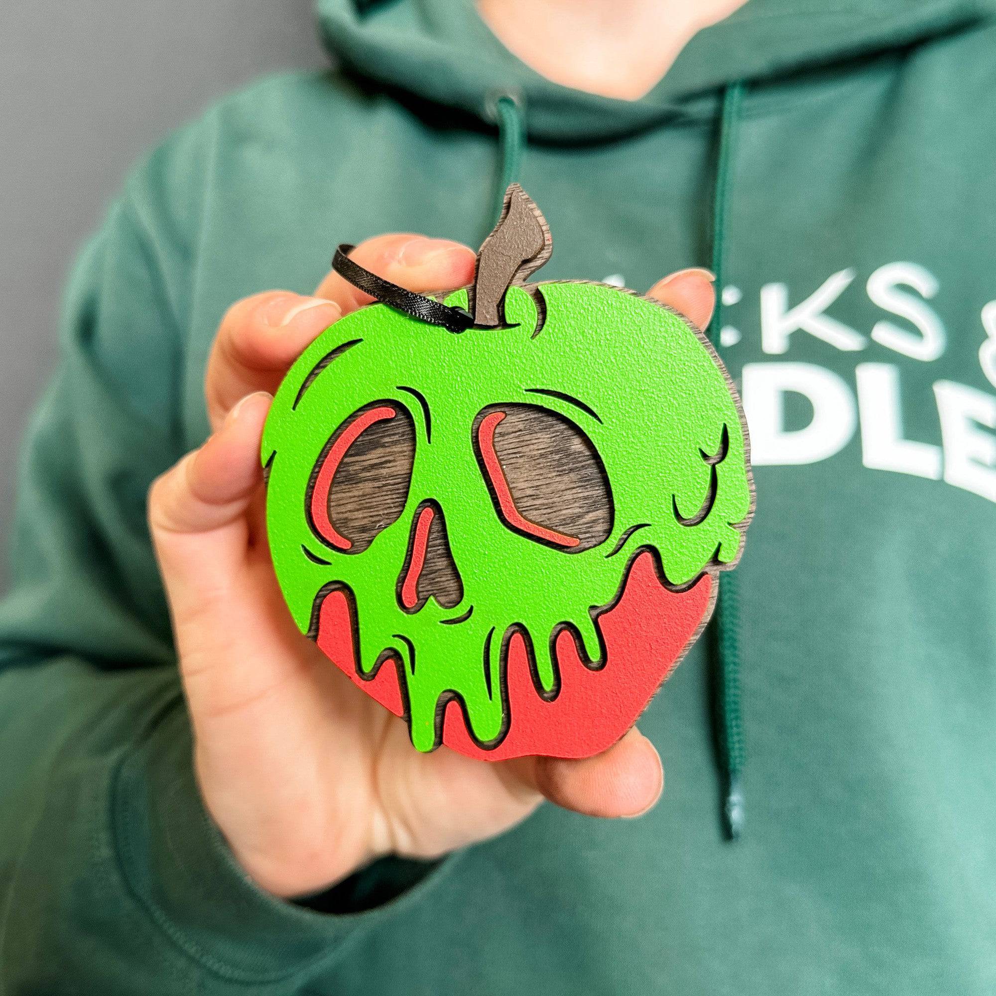 Poisoned Apple • Layered Wood Ornament • Halloween Decor & Gifts