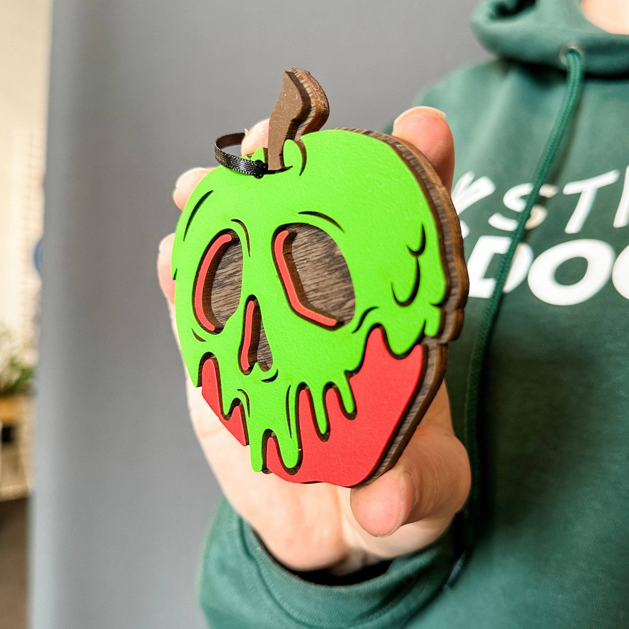 Poisoned Apple • Layered Wood Ornament • Halloween Decor & Gifts
