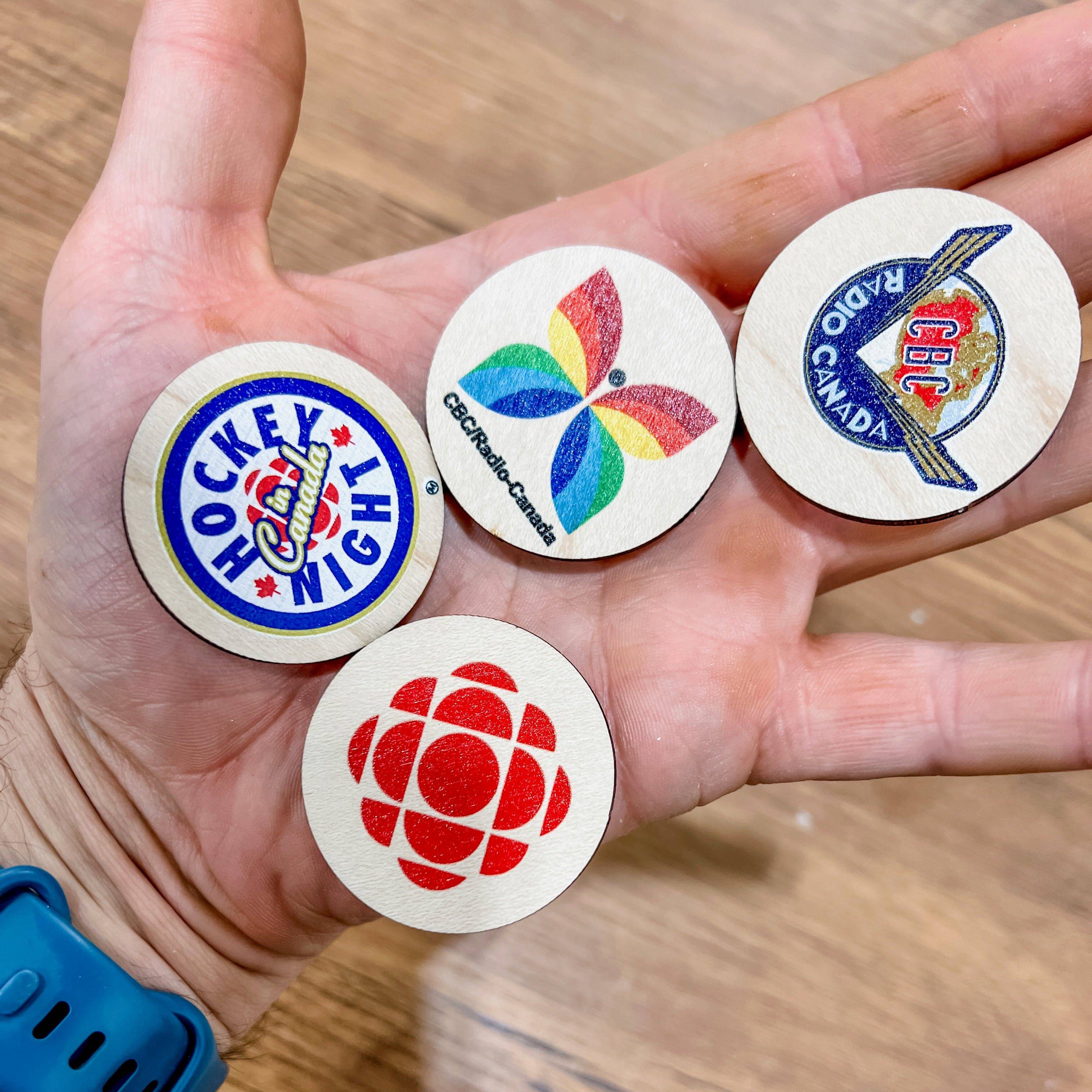 Printed Logos • Ornaments, Magnets, Car Charms, & Pins