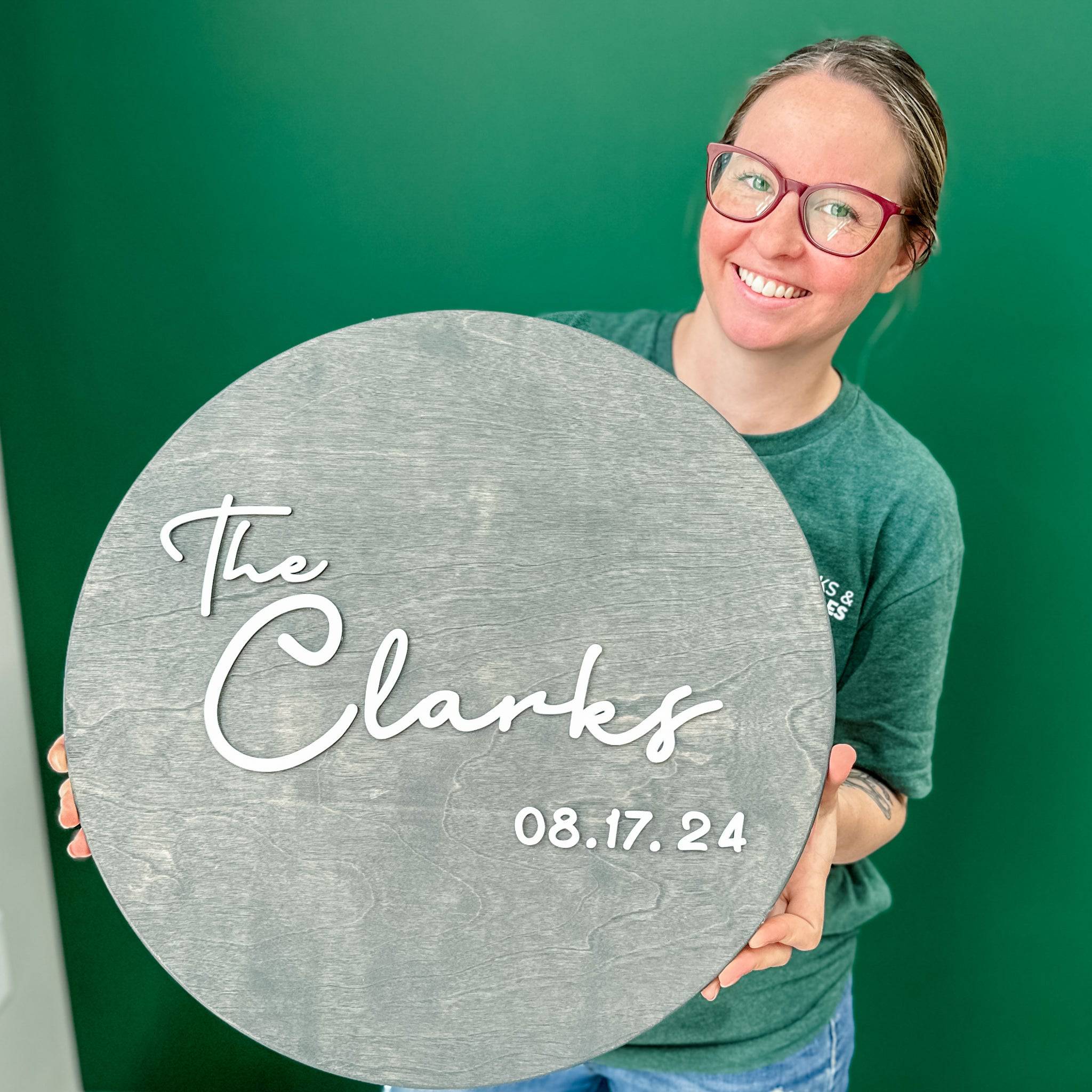 Round Family Name Sign