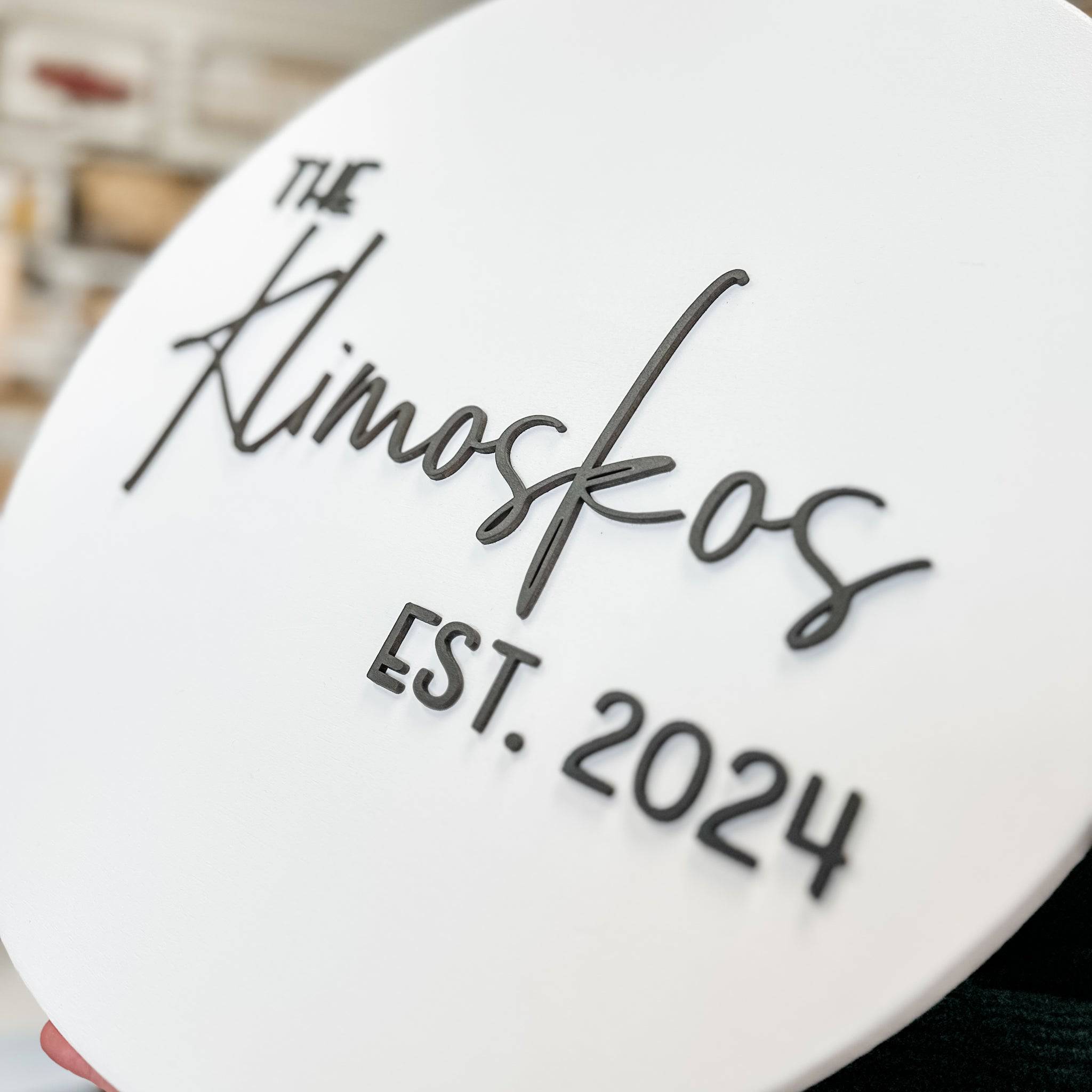 Round Family Name Sign