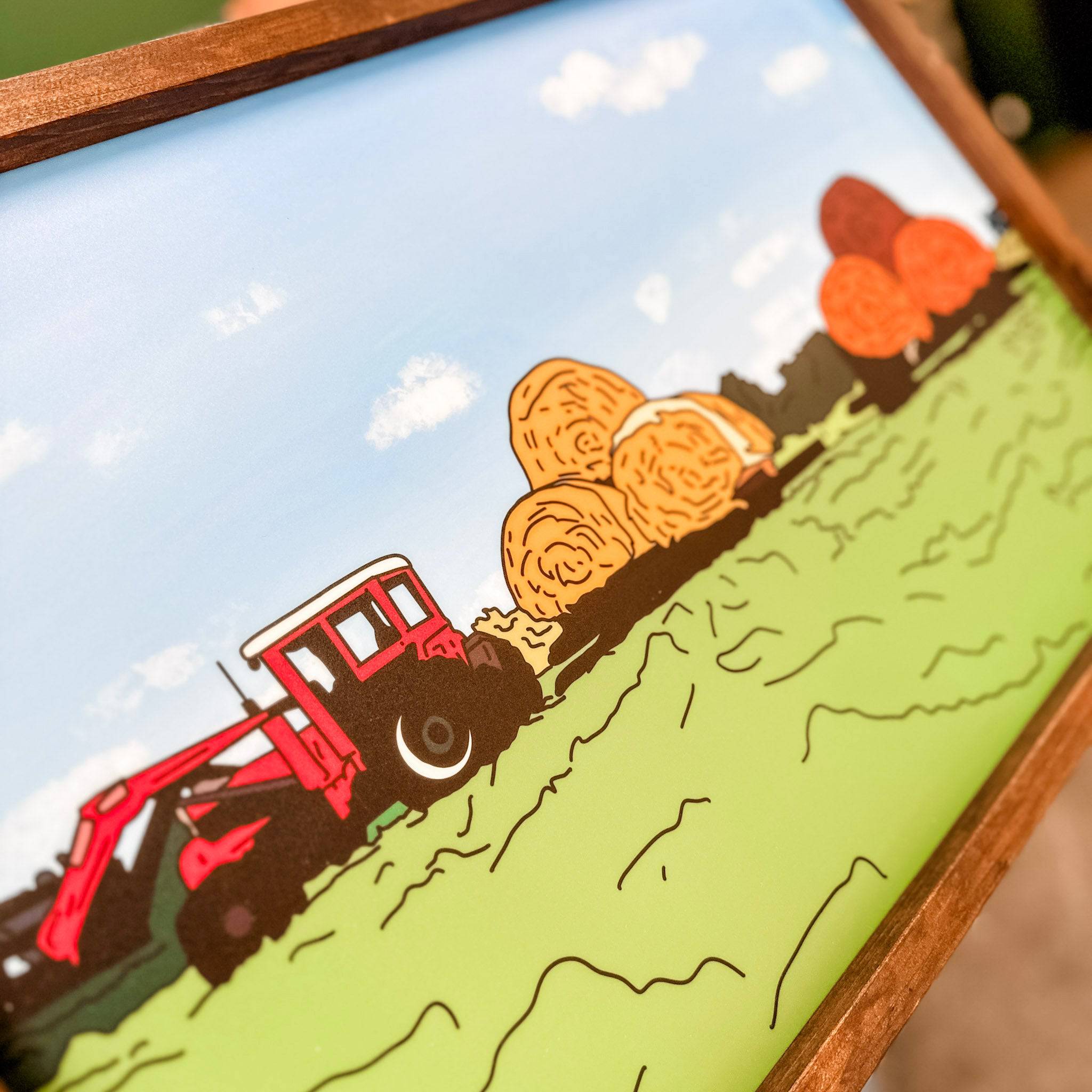 Line Artwork of Farms & Towns