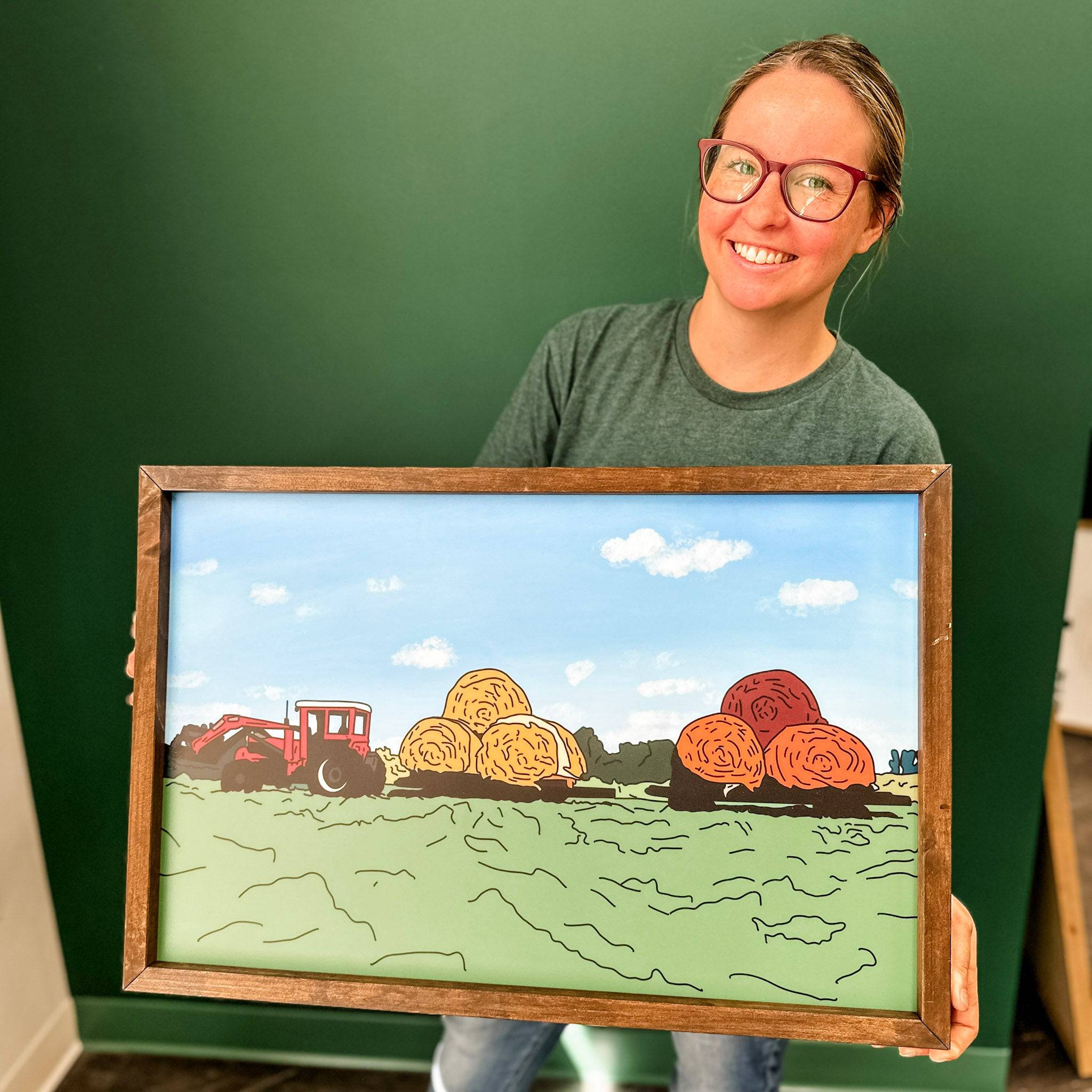 Line Artwork of Farms & Towns