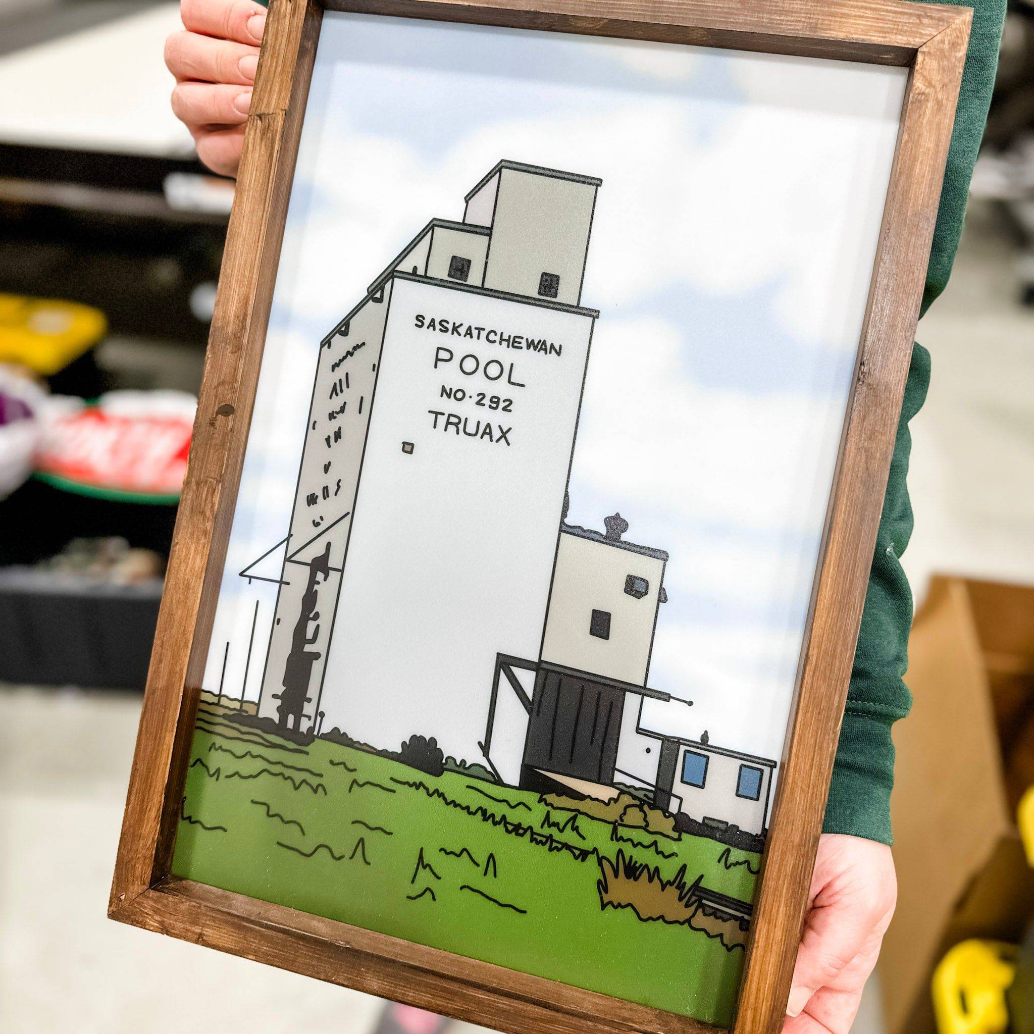 Line Artwork of Farms & Towns