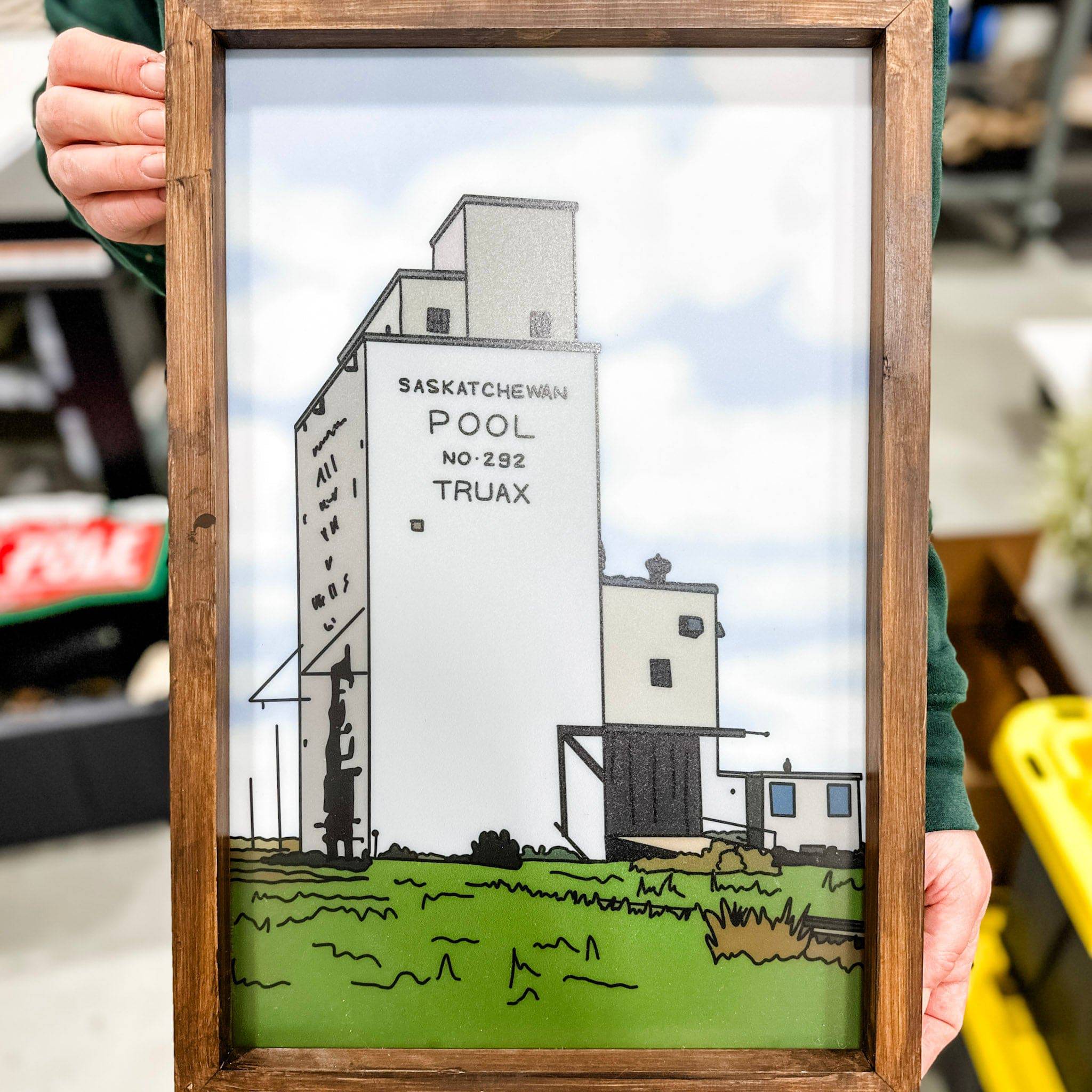 Line Artwork of Farms & Towns