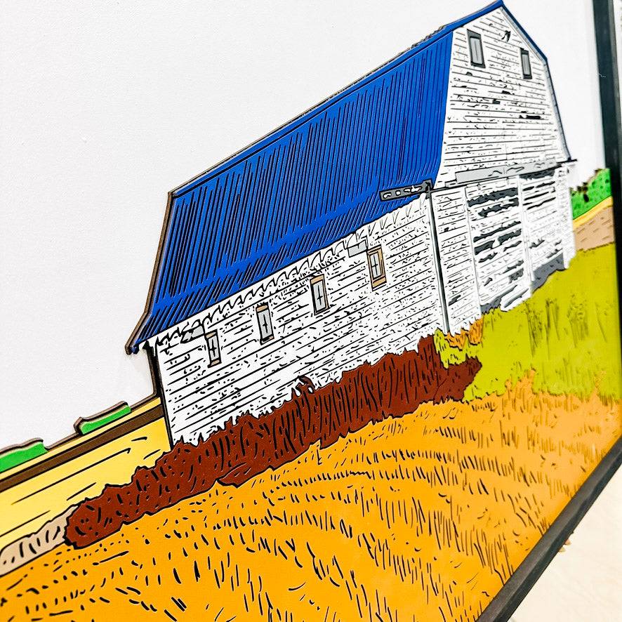 Line Artwork of Farms & Towns