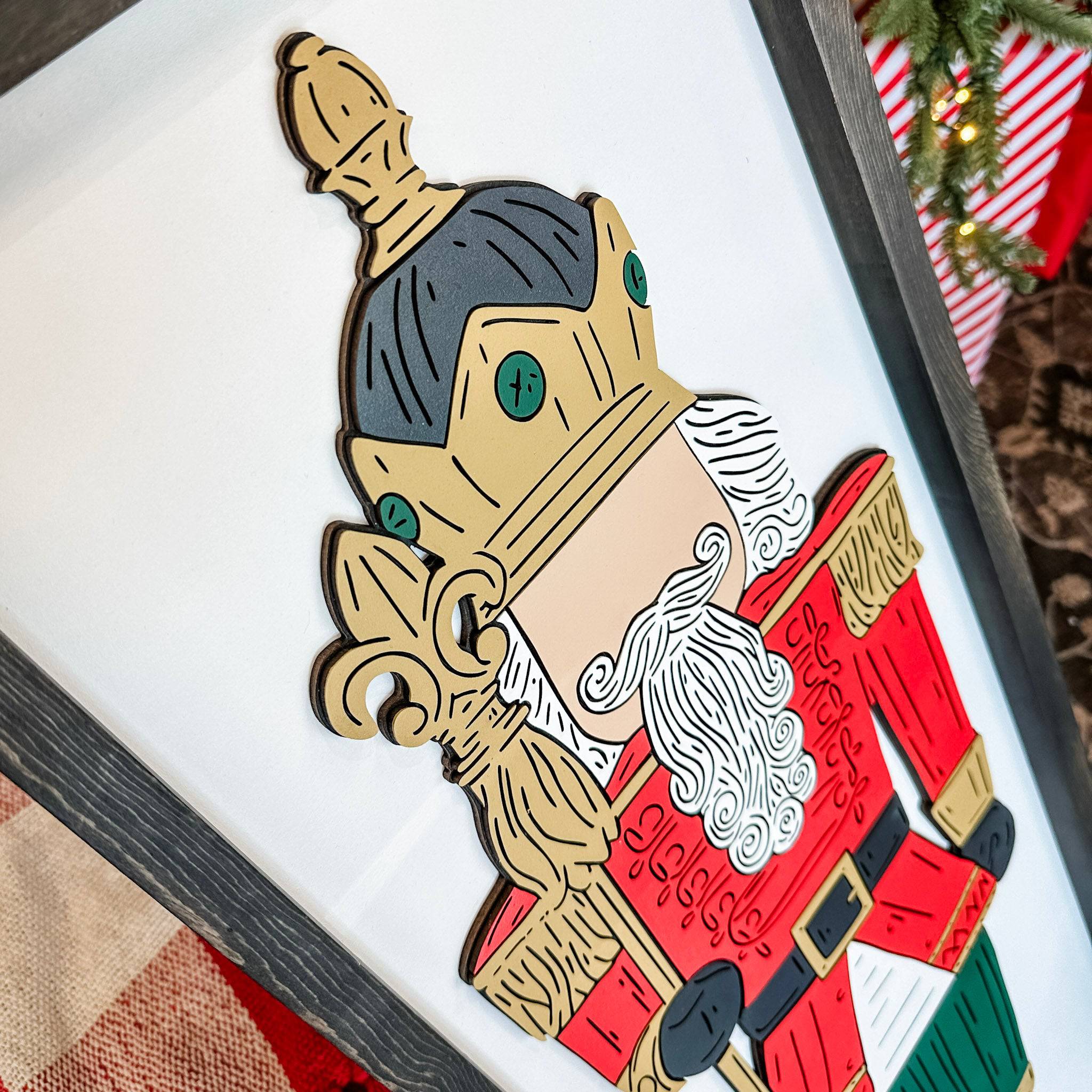 Nutcracker Minimalist • 3D Christmas Wood Artwork