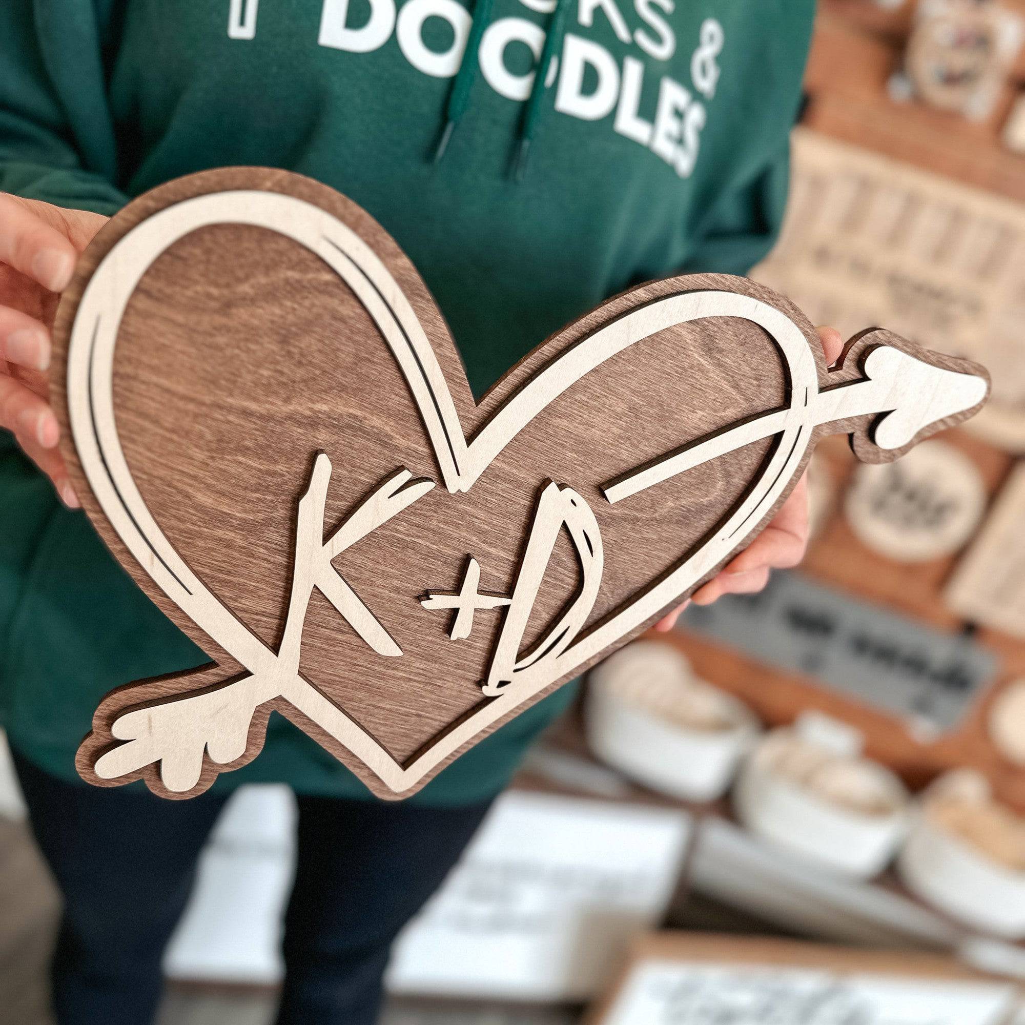 The Carved Heart Mini Sign