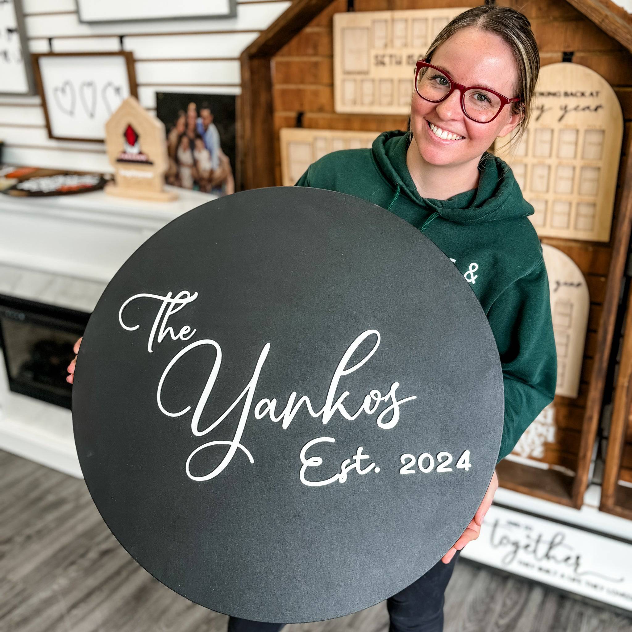 Round Wood Guestbook • Signable Wood Guestbook • For Weddings & Anniversaries