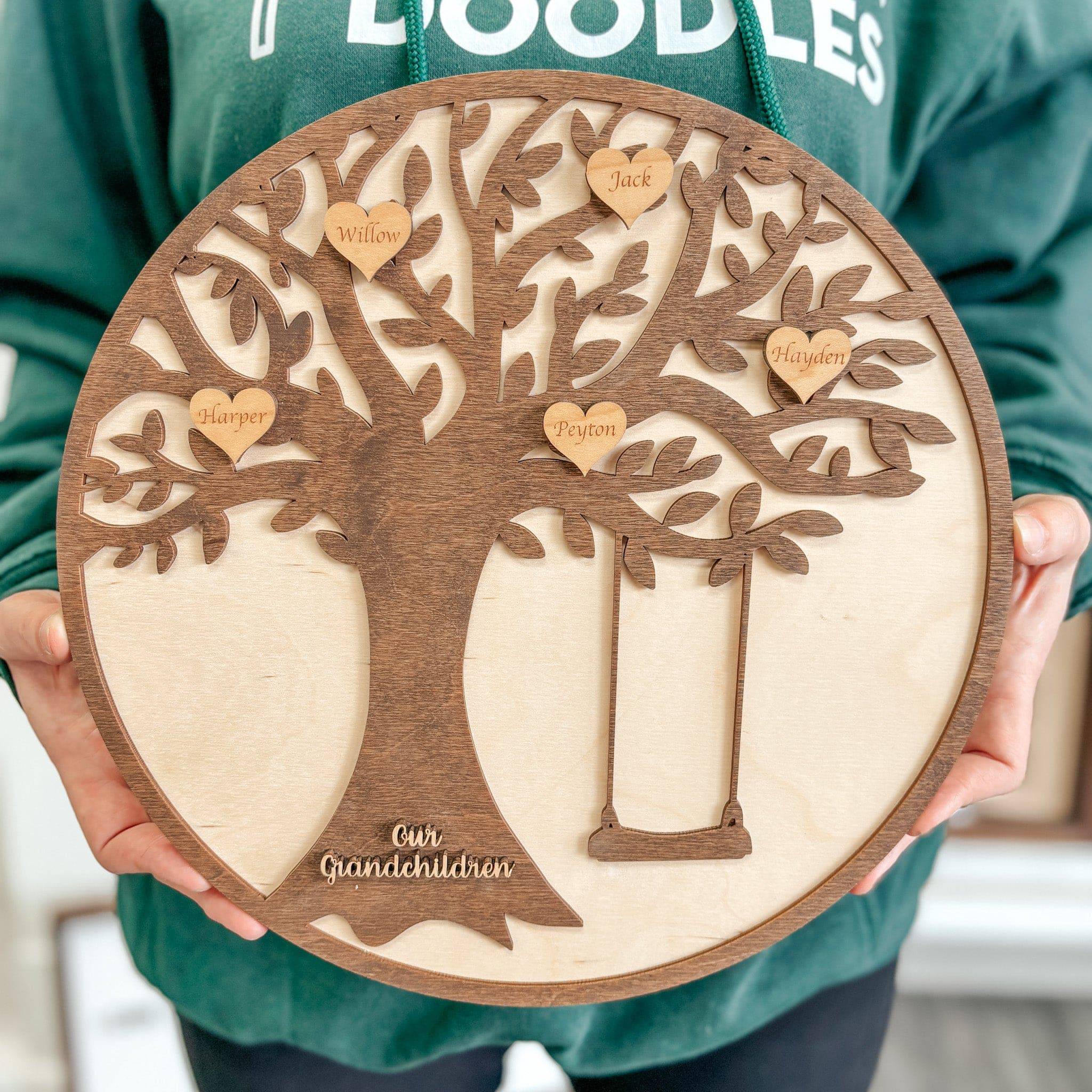 The Family Swing Wood Name Sign