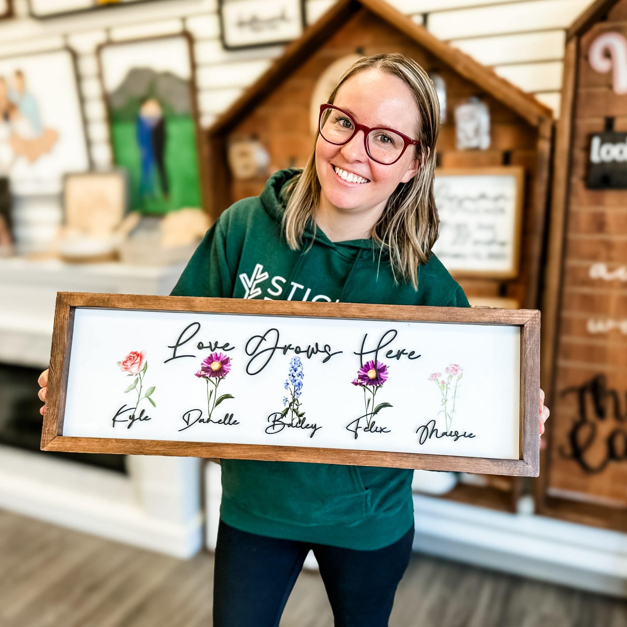 Personalized Birth Flower Sign – Grandma’s Garden