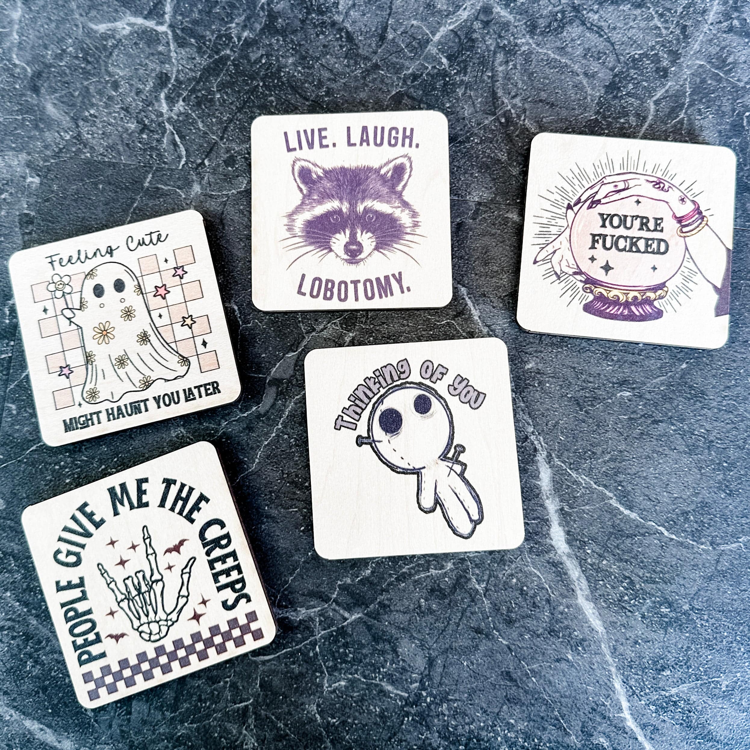 The Halloween Collection • Wood Magnets