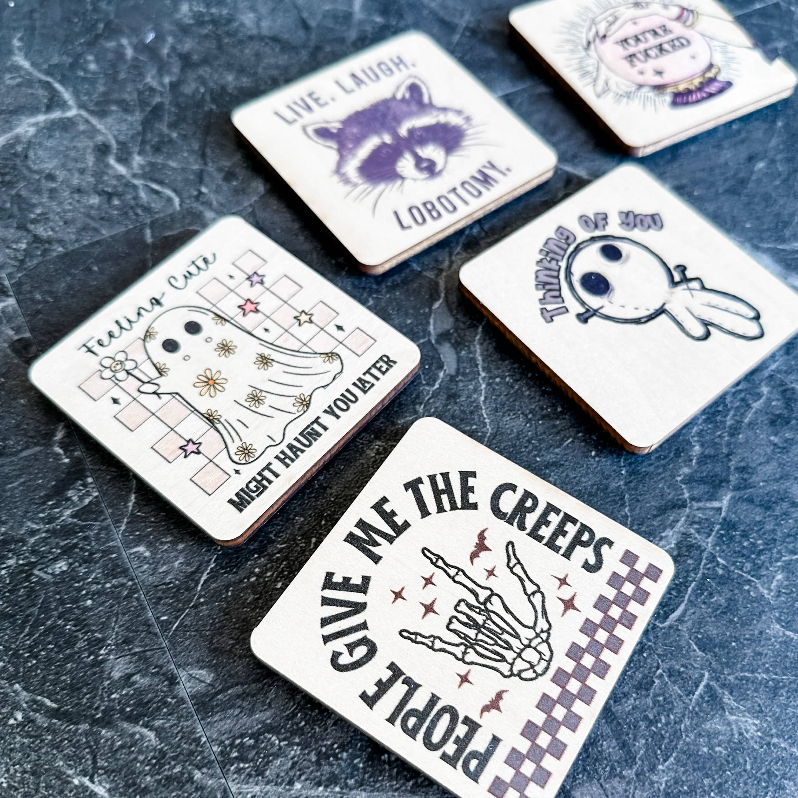 The Halloween Collection • Wood Magnets