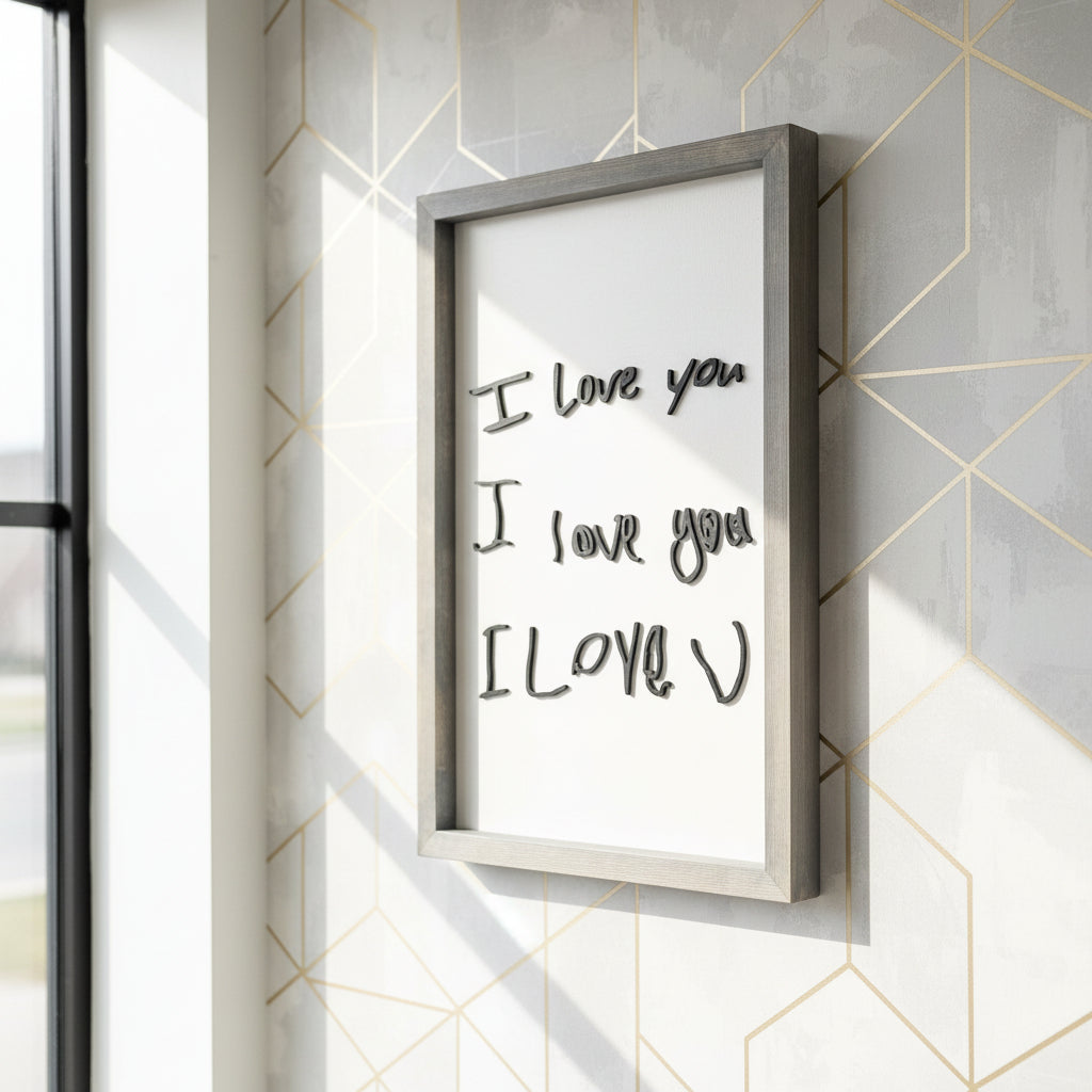 Custom "I Love You" Handwriting Photo Artwork