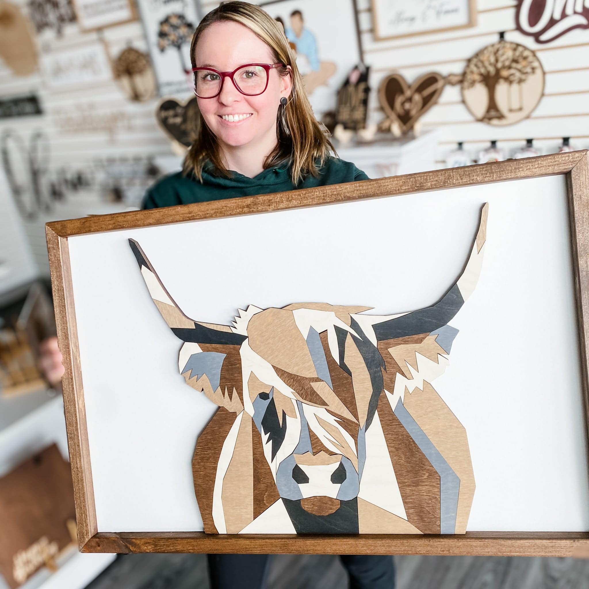 The Highland Cow Wood Artwork