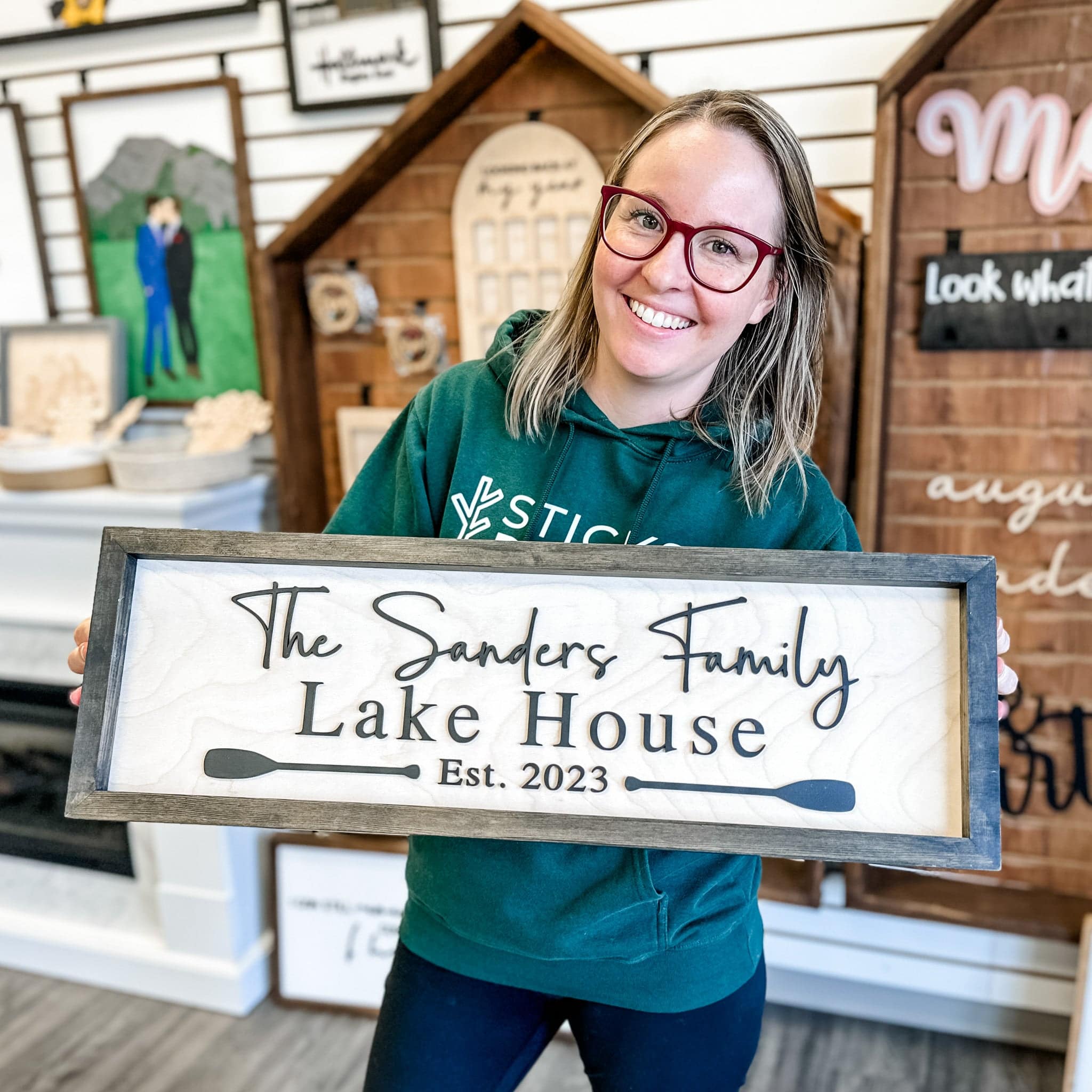 The Lake House Wood Sign