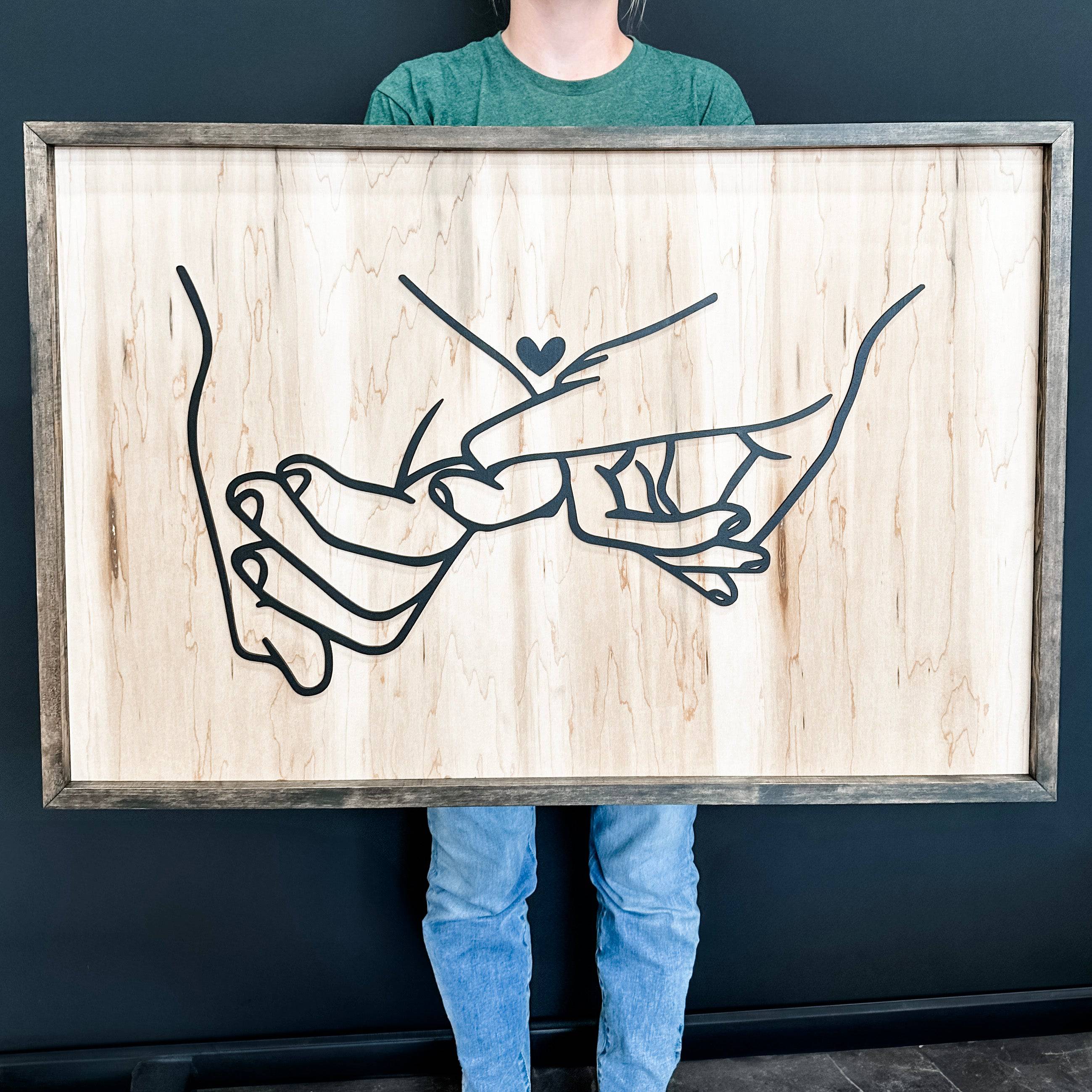 The Pinky Promise Wood Sign