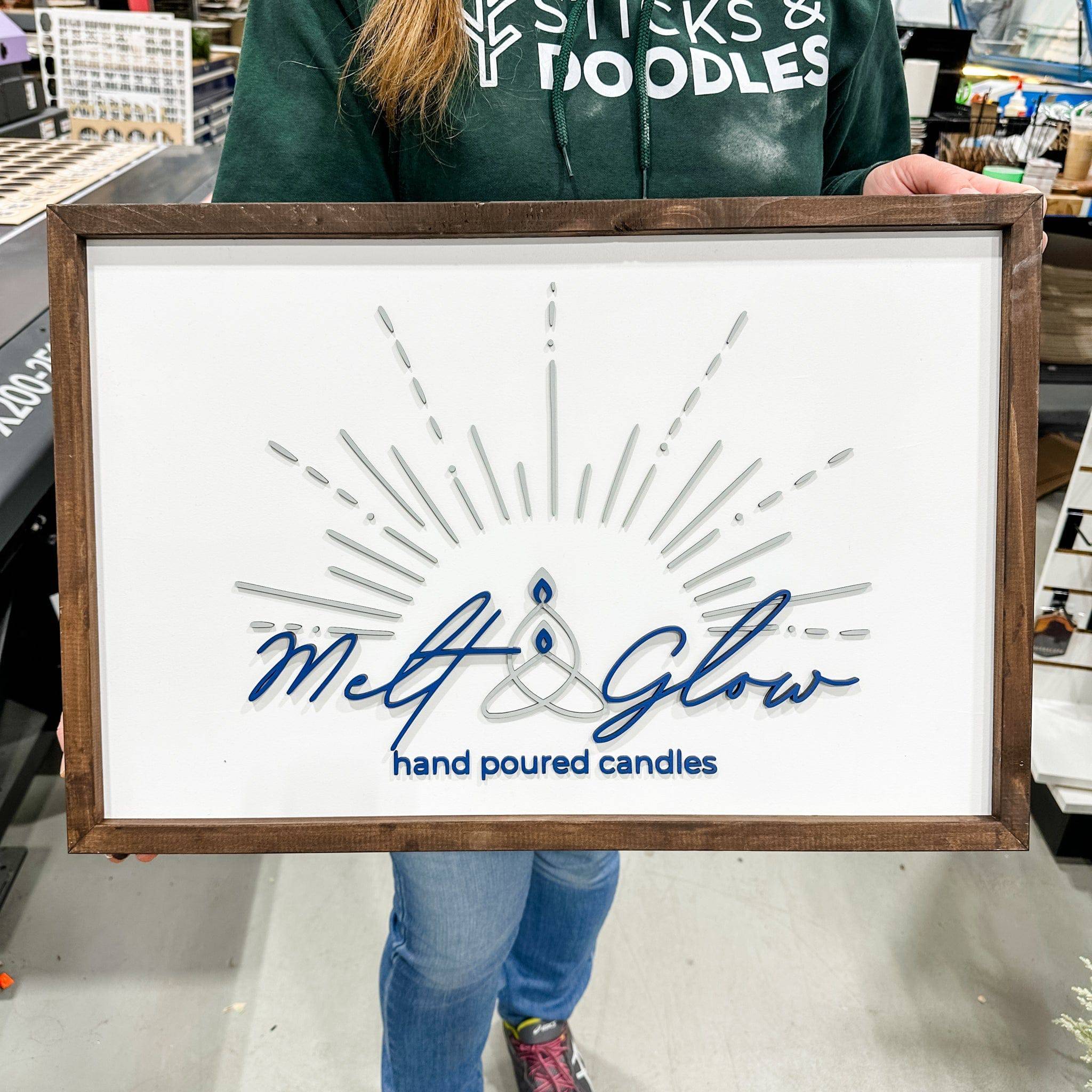 Custom Framed Logo Wood Sign