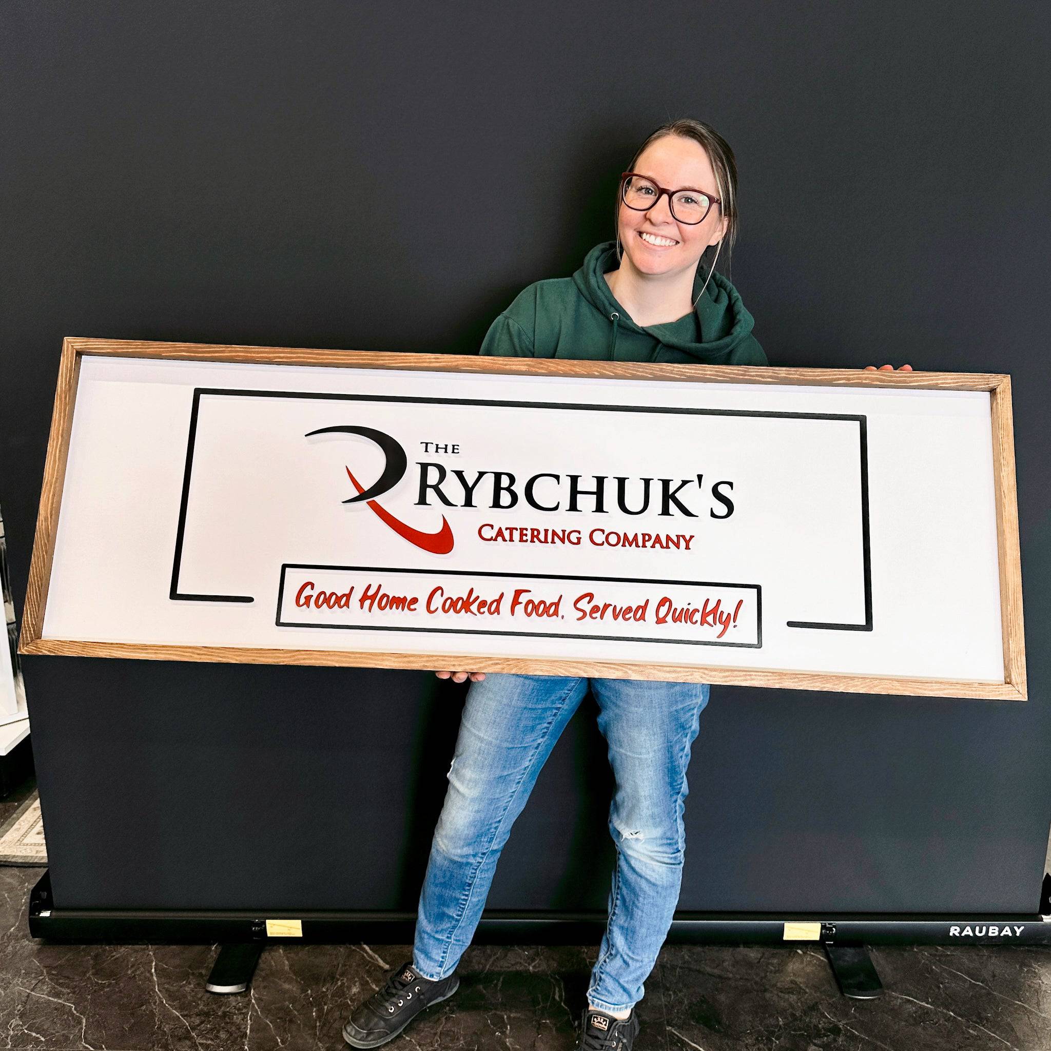 Custom Framed Logo Wood Sign