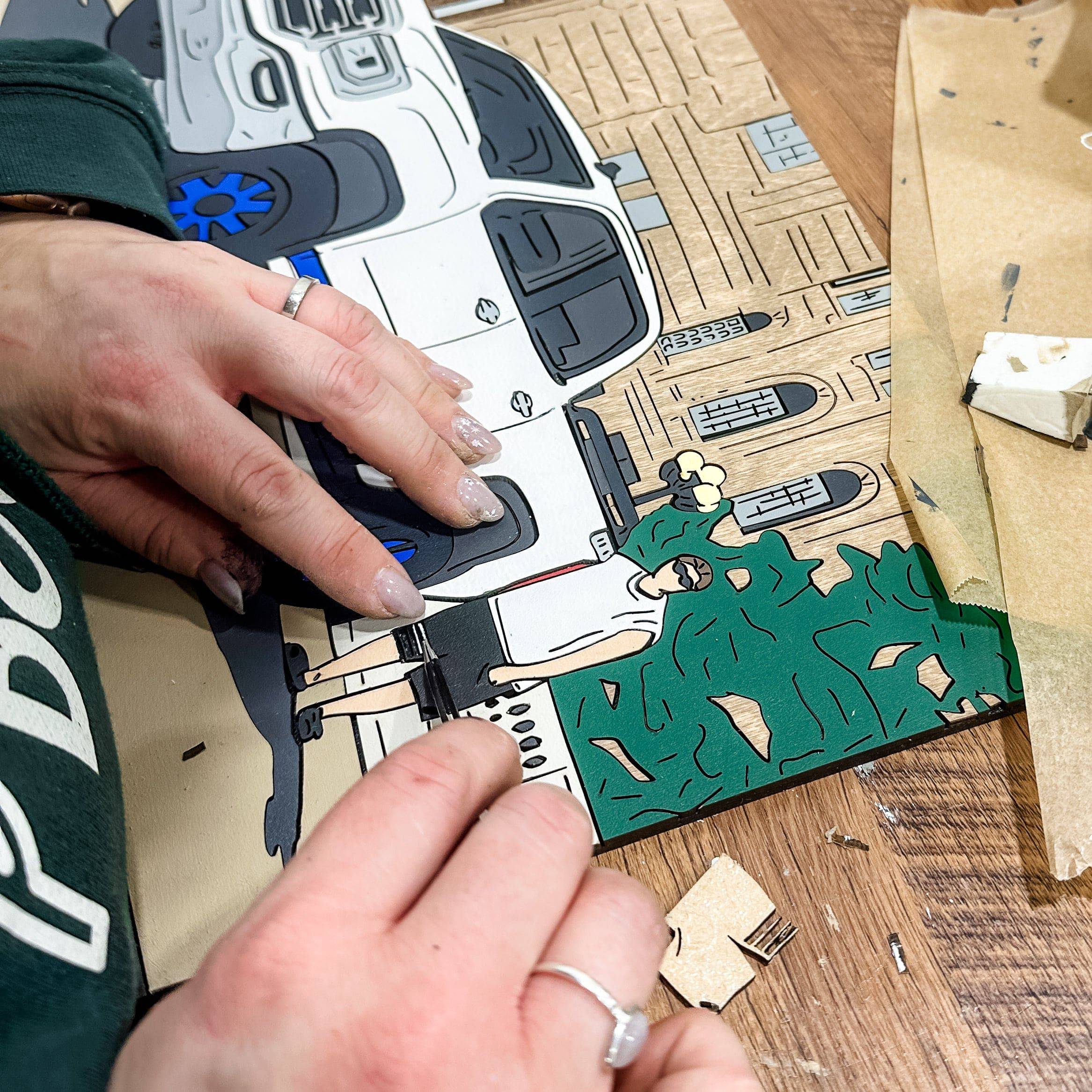 #Art Style_(8 to 12 Weeks) 3D Hand Painted Wood - Premium