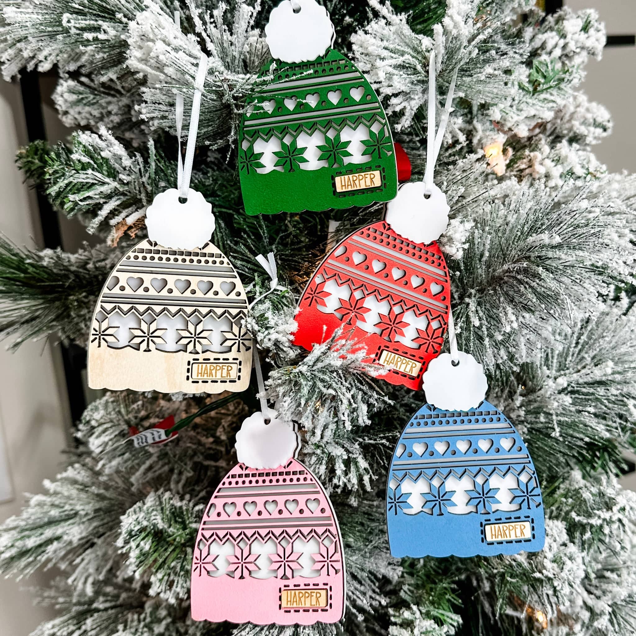 Toques (hats if you're not from Canada, eh) • 3D Wood & Acrylic Ornament ⭐Jamie's Pick (Pink!)⭐