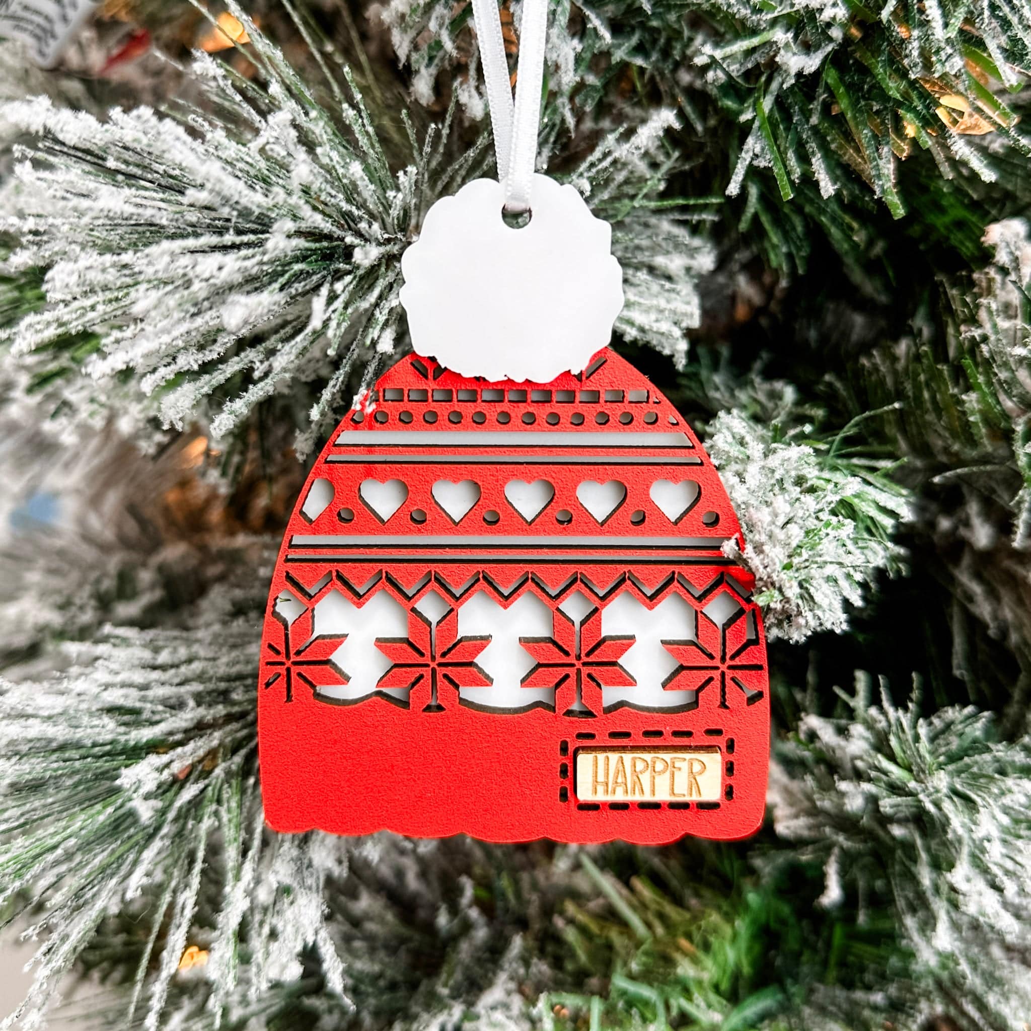Toques (hats if you're not from Canada, eh) • 3D Wood & Acrylic Ornament ⭐Jamie's Pick (Pink!)⭐