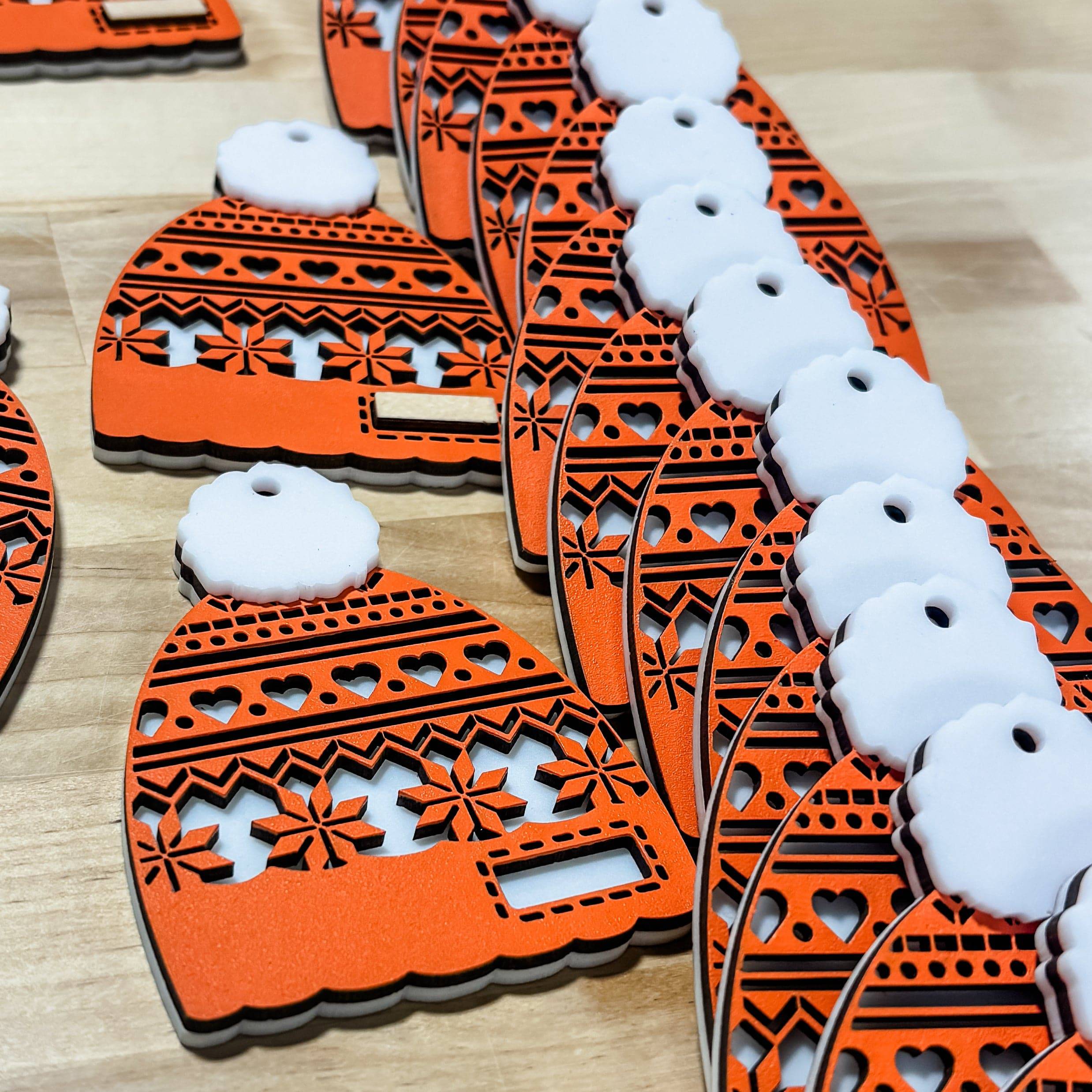 Custom Toque Ornaments (or hats if you’re not from Canada, eh!) • 3D Wood & Acrylic Ornaments • Group Order for Staff & Customer Gifts