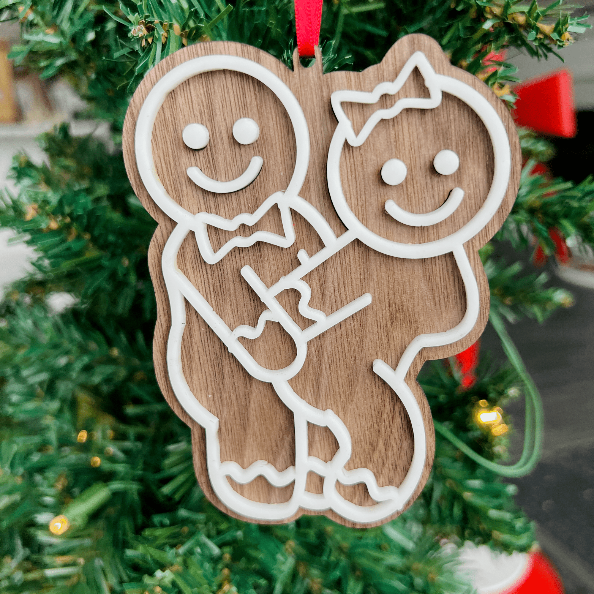 We're Just Cuddling • 3D Wood & Acrylic Ornaments