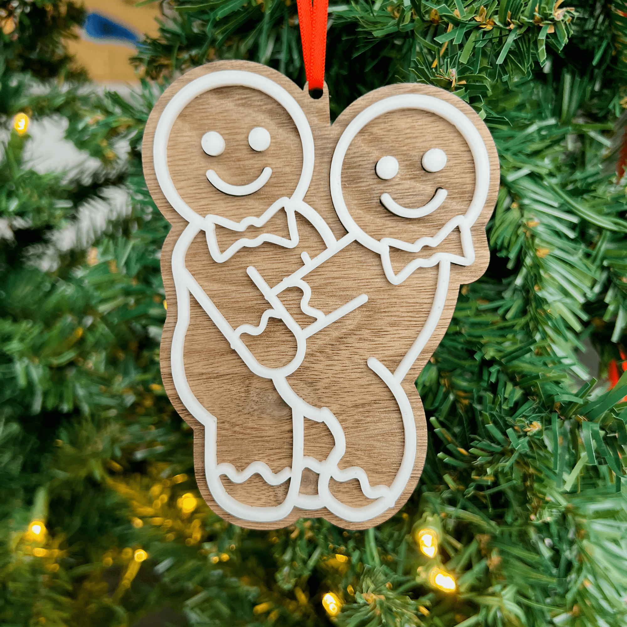 We're Just Cuddling • 3D Wood & Acrylic Ornaments