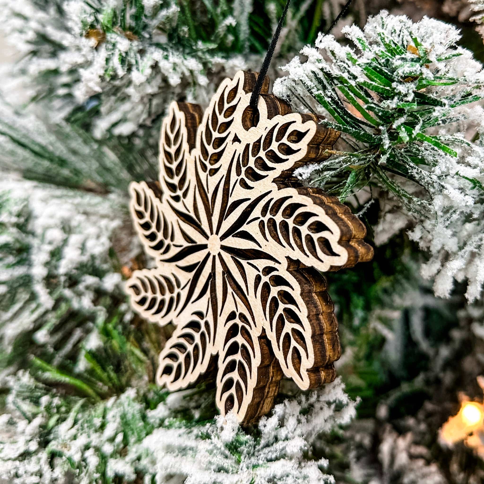 Wheat Snowflake • 3D Wood Ornament ⭐️Danelle's Pick⭐️