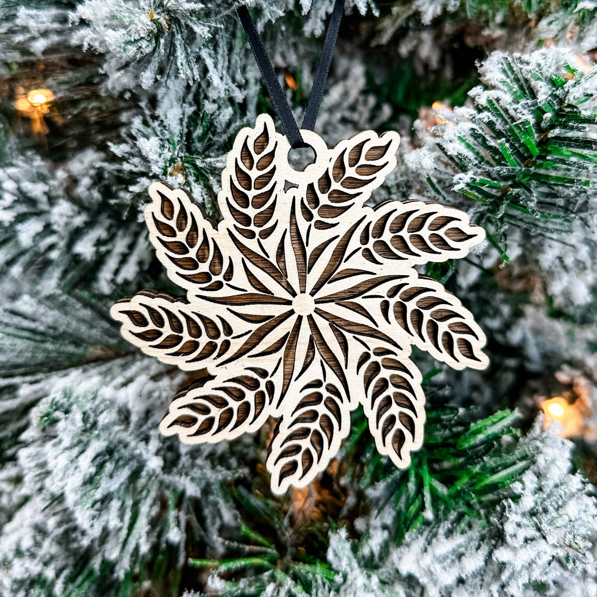 Wheat Snowflake • 3D Wood Ornament ⭐️Danelle's Pick⭐️