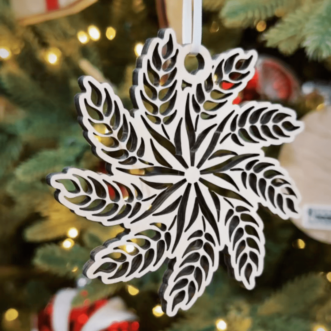 Wheat Snowflake • 3D Wood Ornament ⭐️Danelle's Pick⭐️