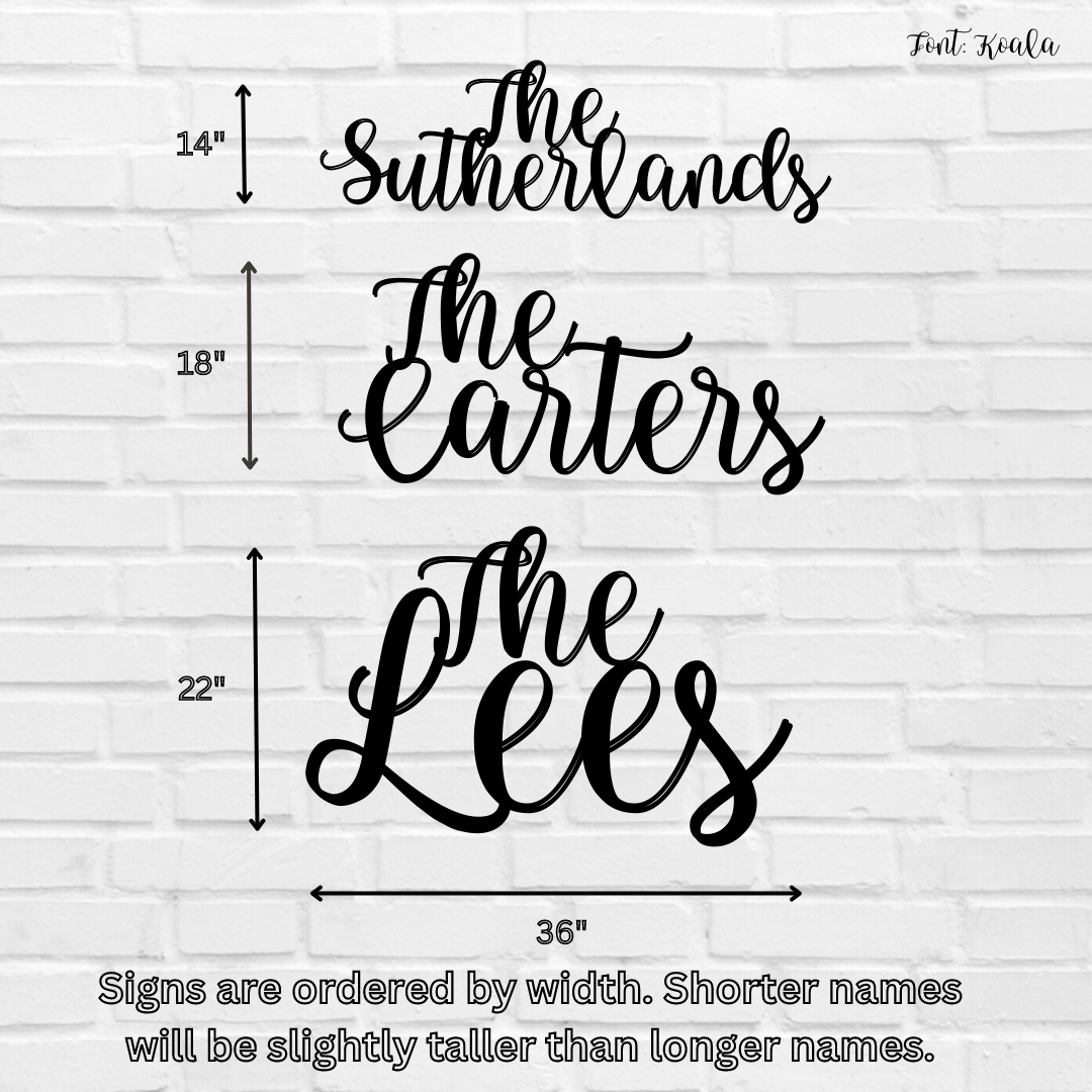 Wood Last Name / Family Name Cutout - Sticks & Doodles